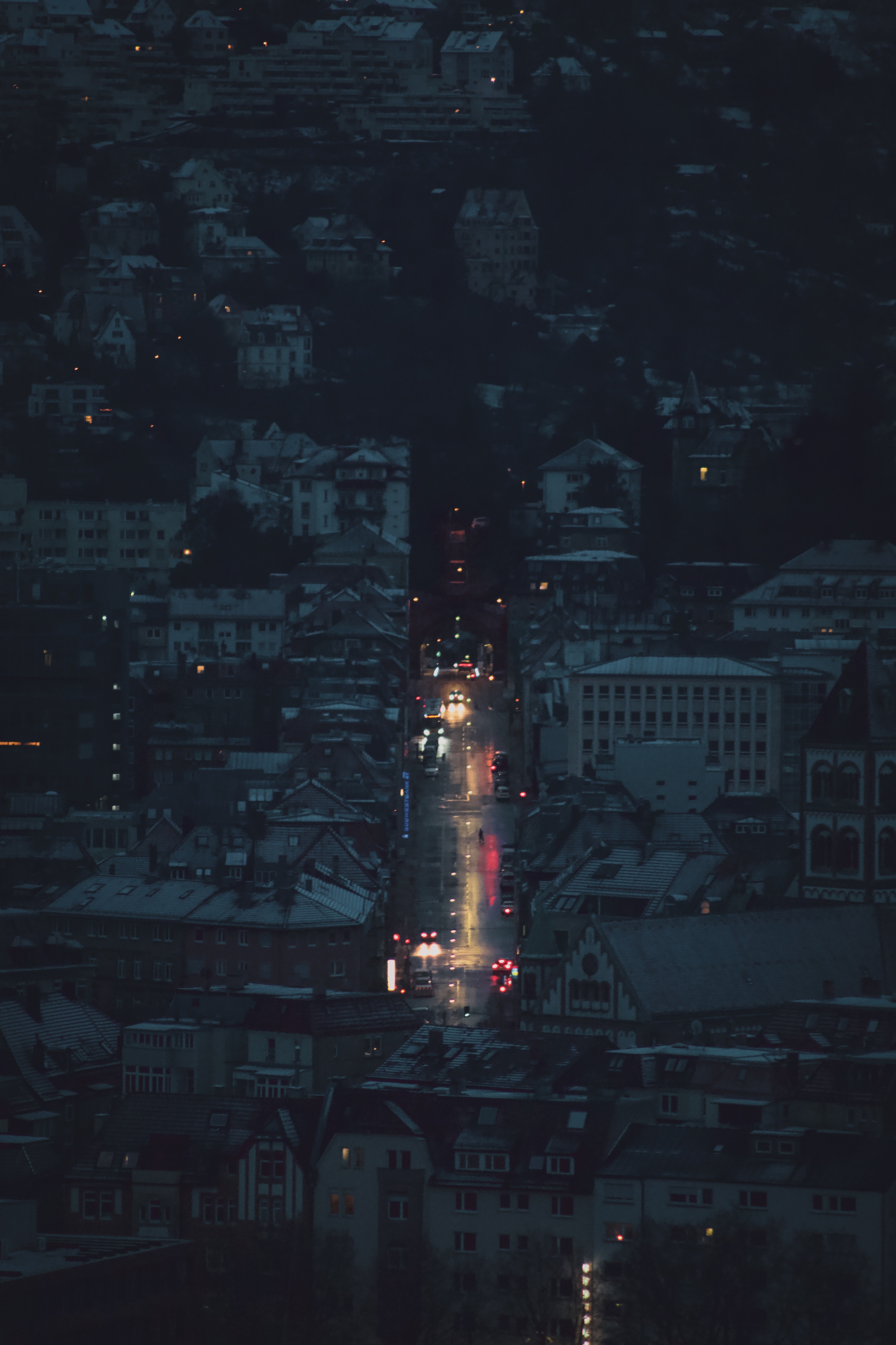 Free download wallpaper Building, Road, Night City, Cities, View From Above, Dark on your PC desktop