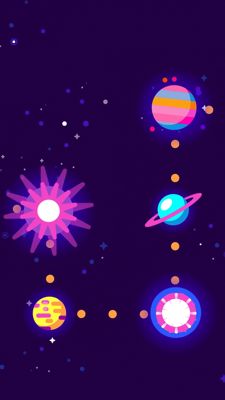 Descarga gratuita de fondo de pantalla para móvil de Planetas, Espacio, Planeta, Ciencia Ficción, Minimalista, Pac Man.