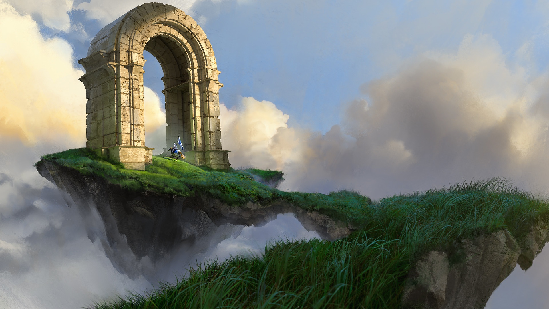 Free download wallpaper Fantasy, Arch, Knight on your PC desktop