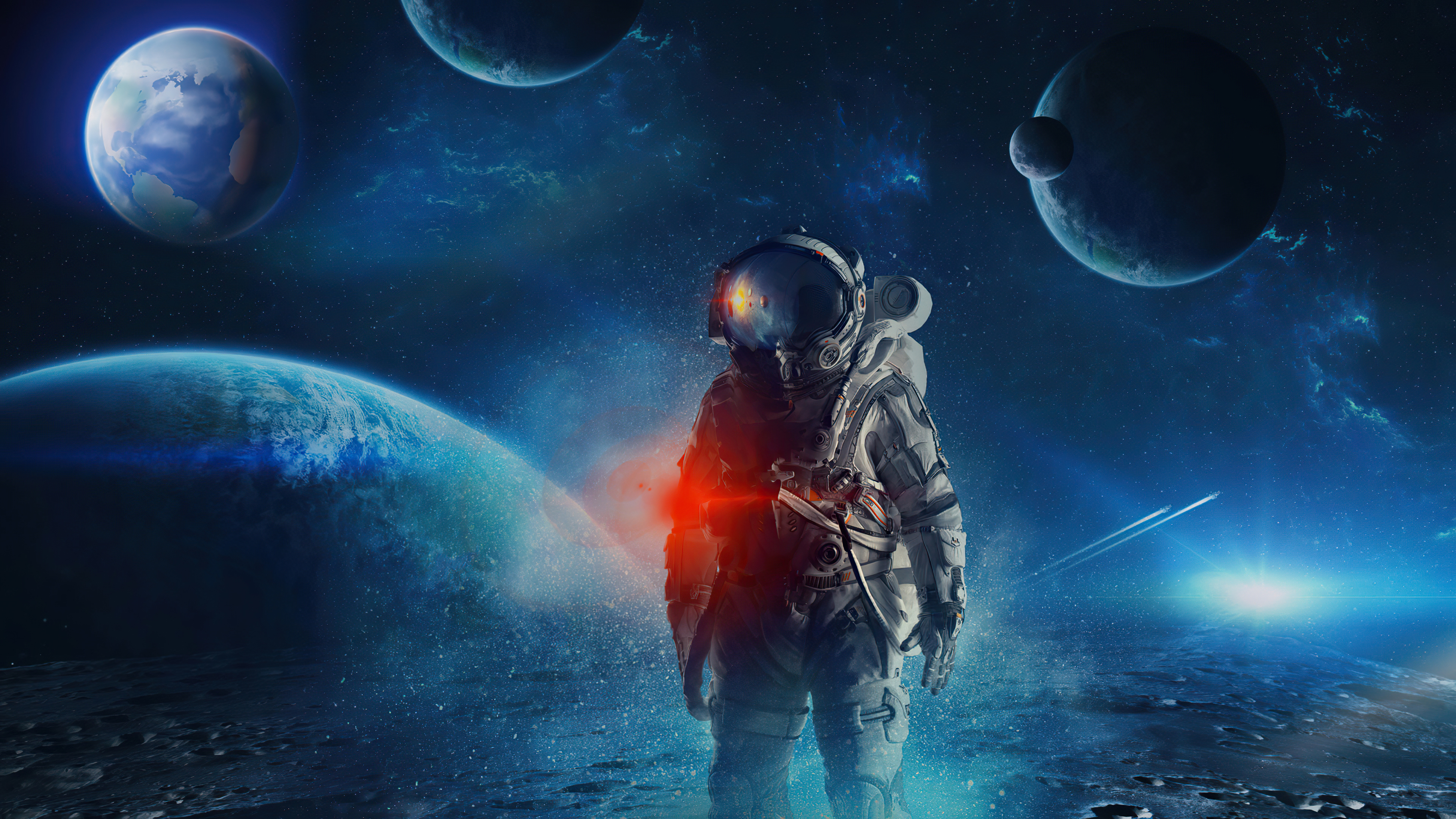 Free download wallpaper Planet, Sci Fi, Astronaut on your PC desktop