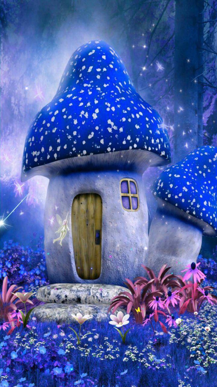 Download mobile wallpaper Fantasy, Flower, Forest, House, Mushroom, Fairy, Cottage for free.