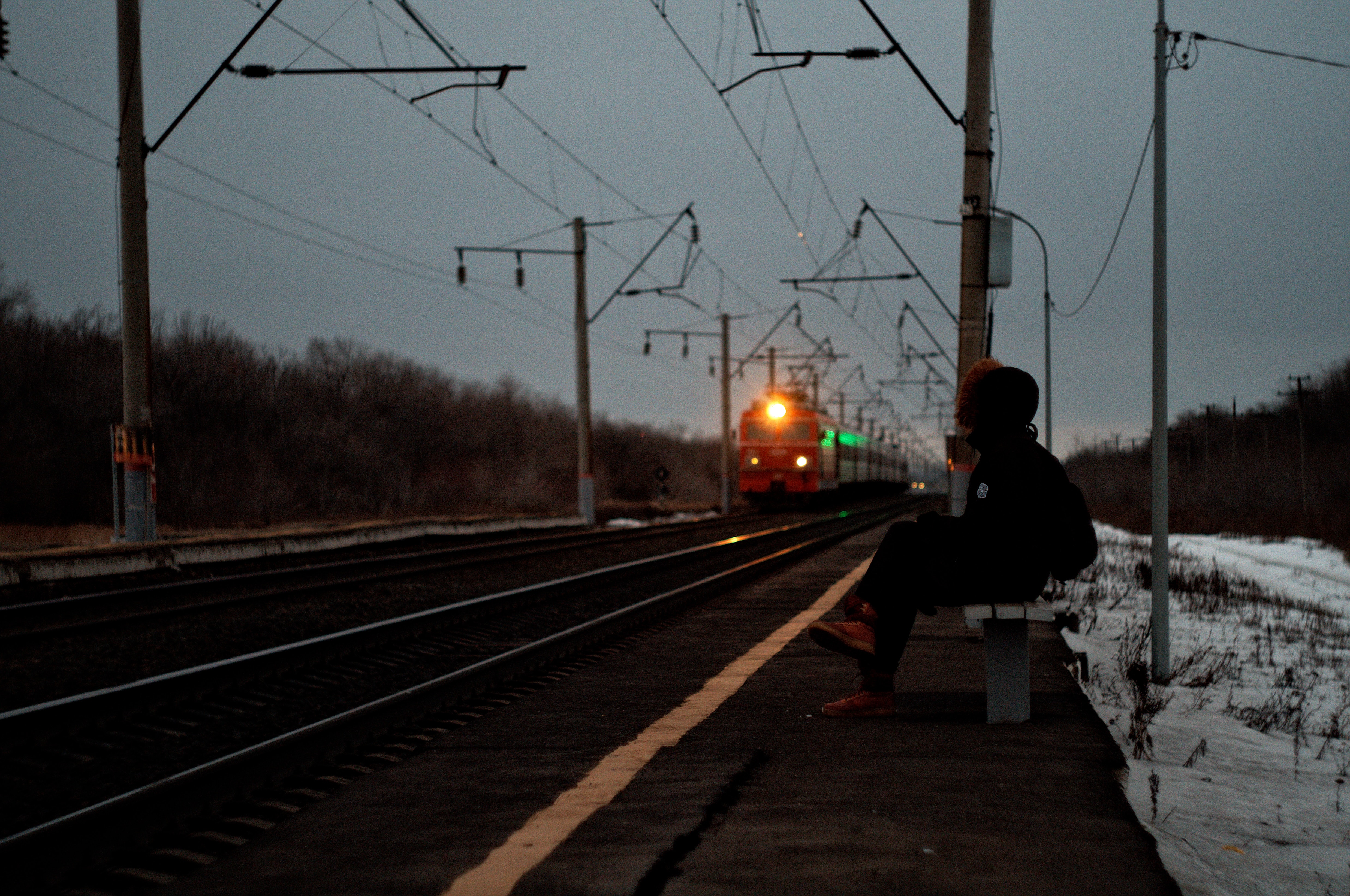 miscellanea, silhouette, miscellaneous, sadness, loneliness, station, sorrow, train
