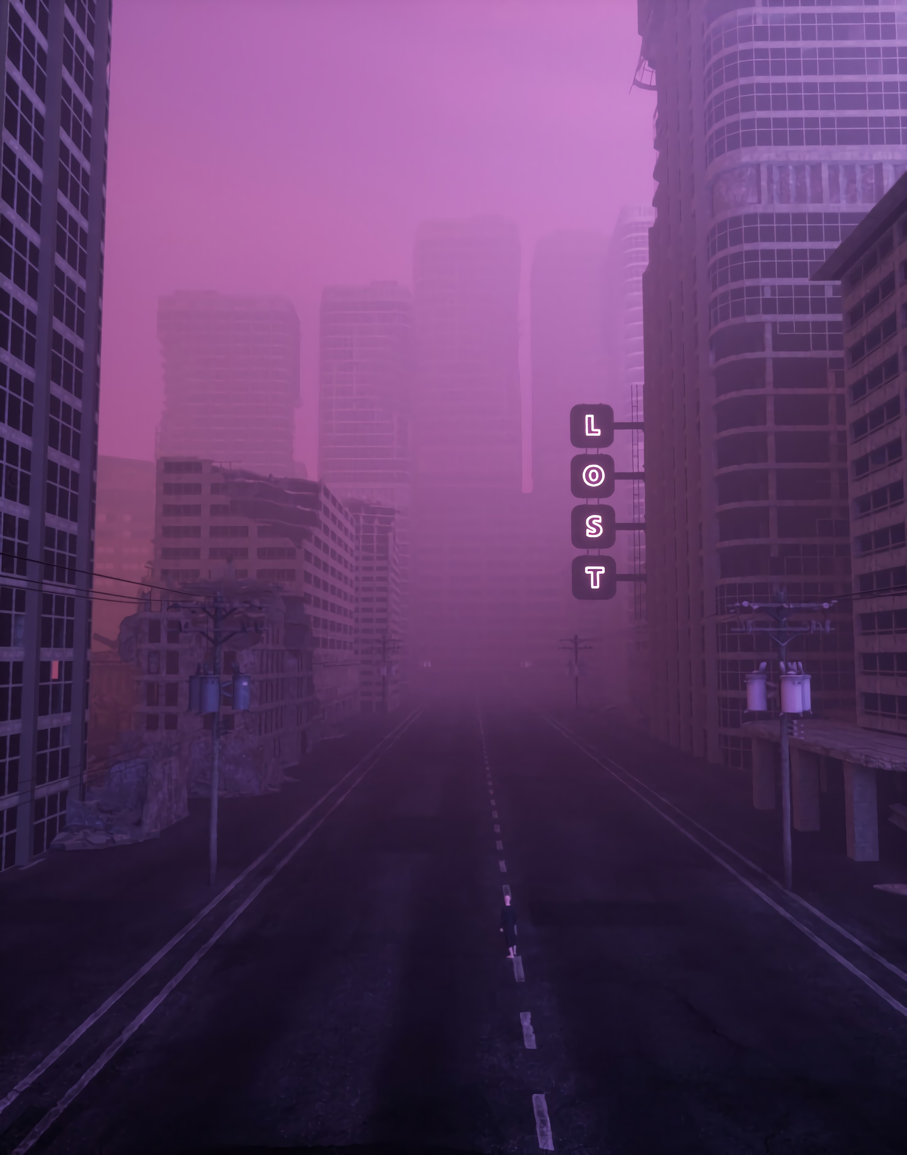 fog, lost, city, miscellanea, miscellaneous, street 1080p