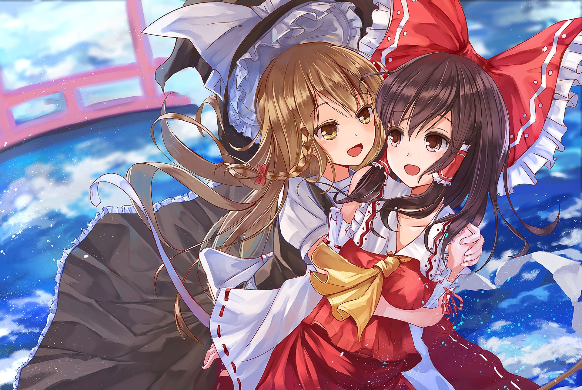 Baixar papel de parede para celular de Anime, Touhou, Reimu Hakurei, Marisa Kirisame gratuito.