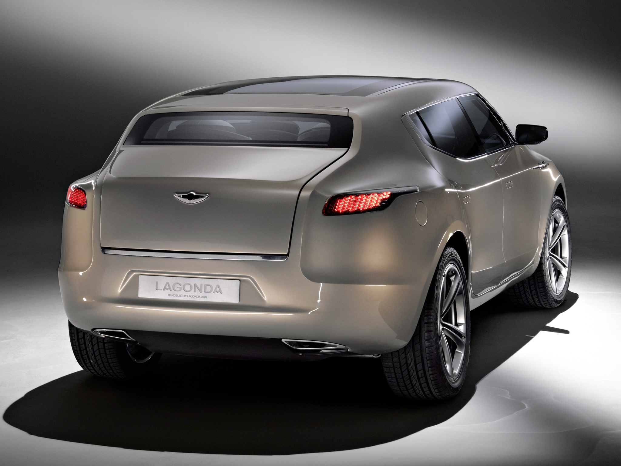 aston martin, cars, back view, rear view, style, 2009, concept car, beige metallic, lagonda