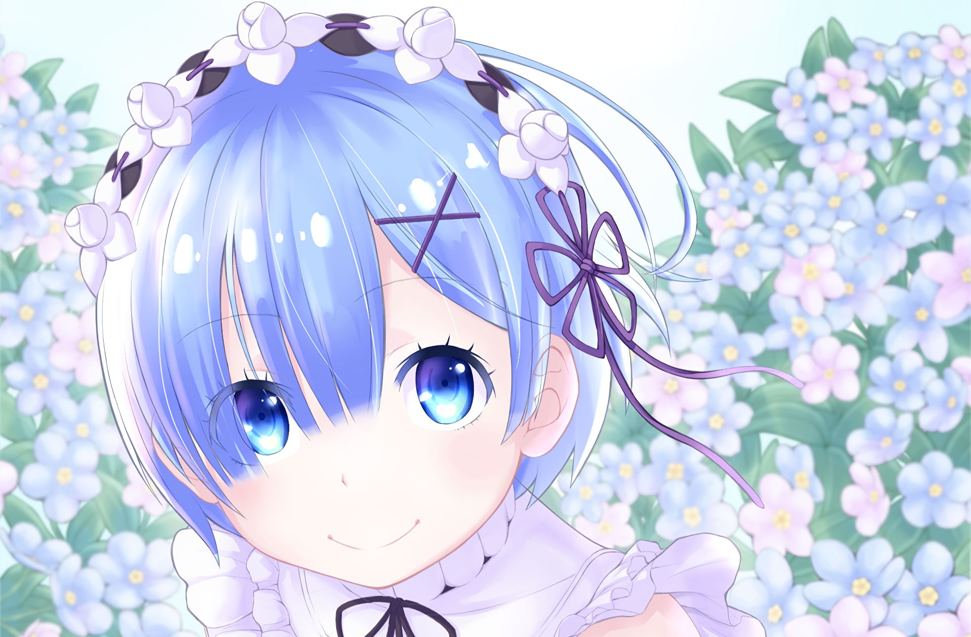 Download mobile wallpaper Anime, Blue Eyes, Blue Hair, Short Hair, Re:zero Starting Life In Another World, Rem (Re:zero) for free.