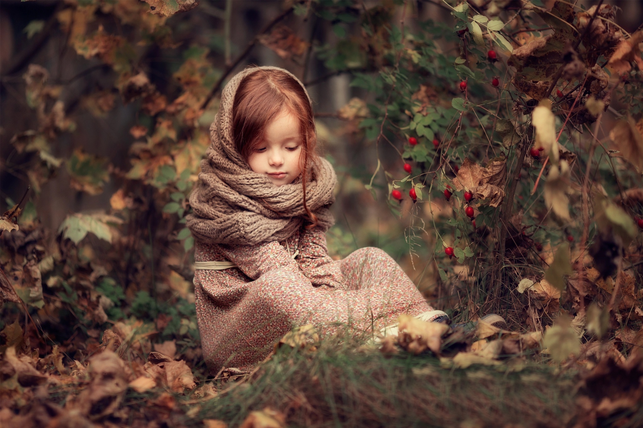 Free download wallpaper Fall, Redhead, Child, Photography, Little Girl on your PC desktop