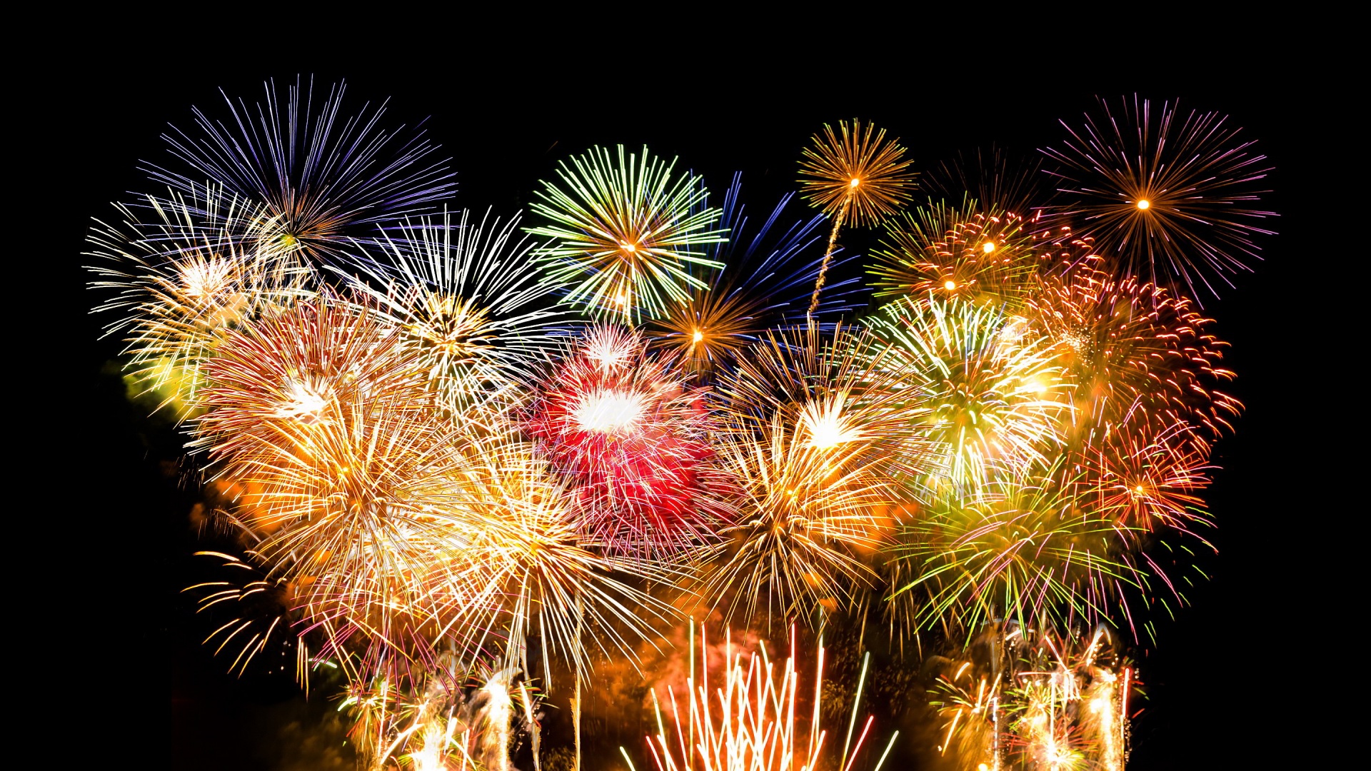 Free download wallpaper Sky, Night, Colorful, Fireworks, Photography on your PC desktop