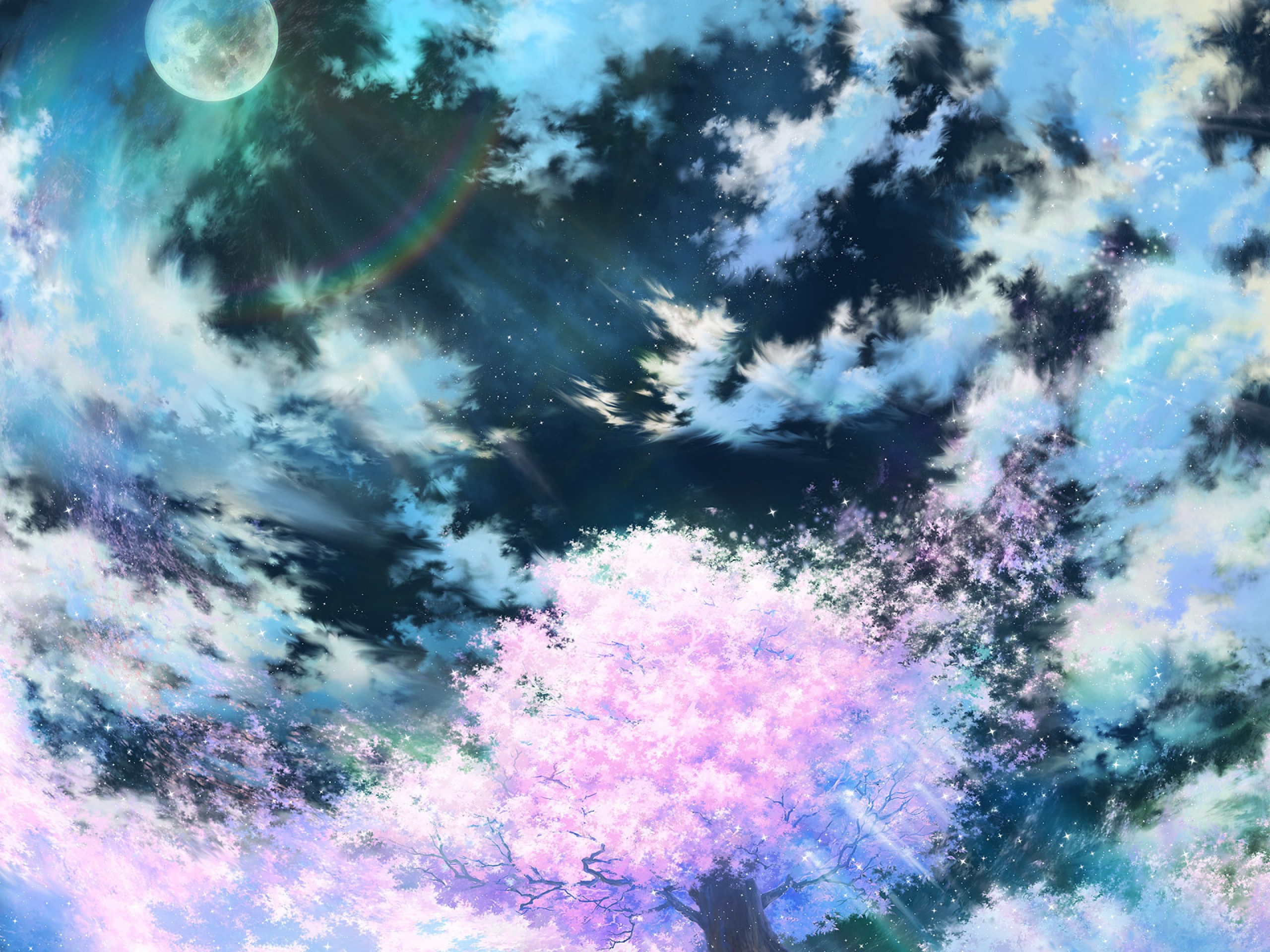 84612 descargar fondo de pantalla anime, sakura, rosado, cielo, arte, rosa: protectores de pantalla e imágenes gratis