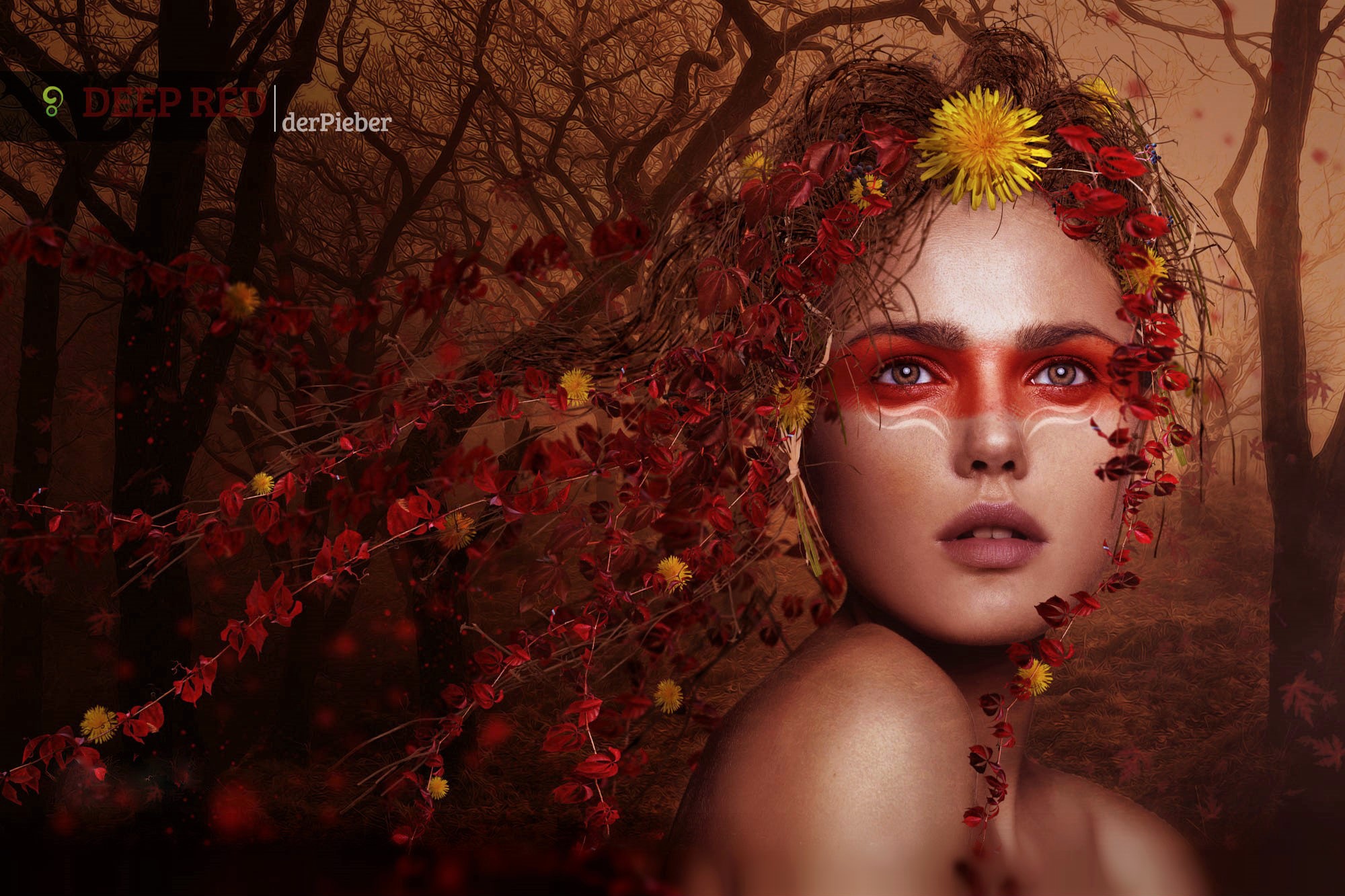 Free download wallpaper Forest, Leaf, Fall, Artistic, Dandelion, Women on your PC desktop