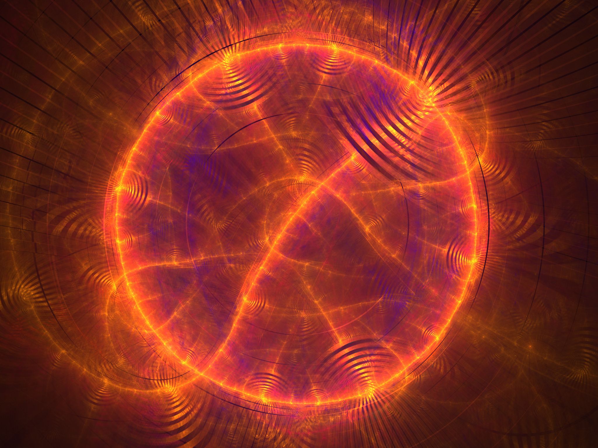 Download mobile wallpaper Abstract, Fractal, Circle, Shapes, Orange (Color), Apophysis (Software) for free.