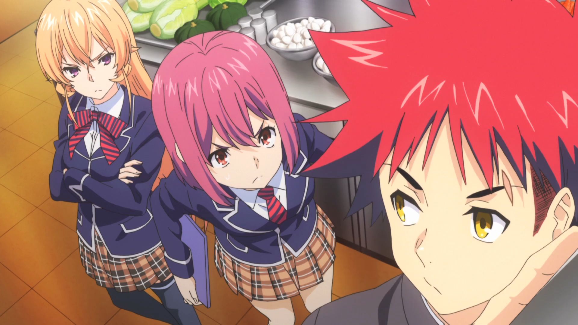 anime, food wars: shokugeki no soma, erina nakiri, hisako arato, sōma yukihira