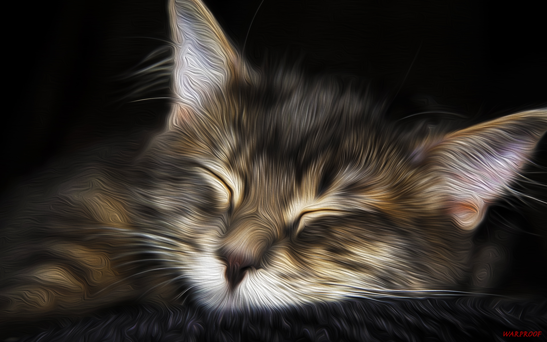 Download mobile wallpaper Oil Painting, Cat, Cats, Animal for free.