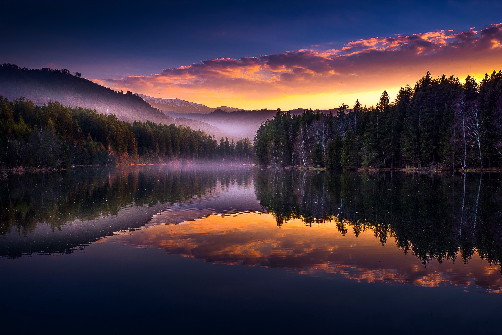 Free download wallpaper Nature, Sunset, Sky, Lakes, Lake, Reflection, Earth on your PC desktop