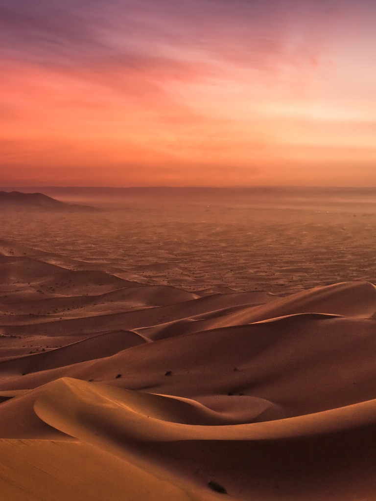 無料モバイル壁紙日没, 地平線, 地球, モロッコ, 砂丘, 荒野, 砂をダウンロードします。