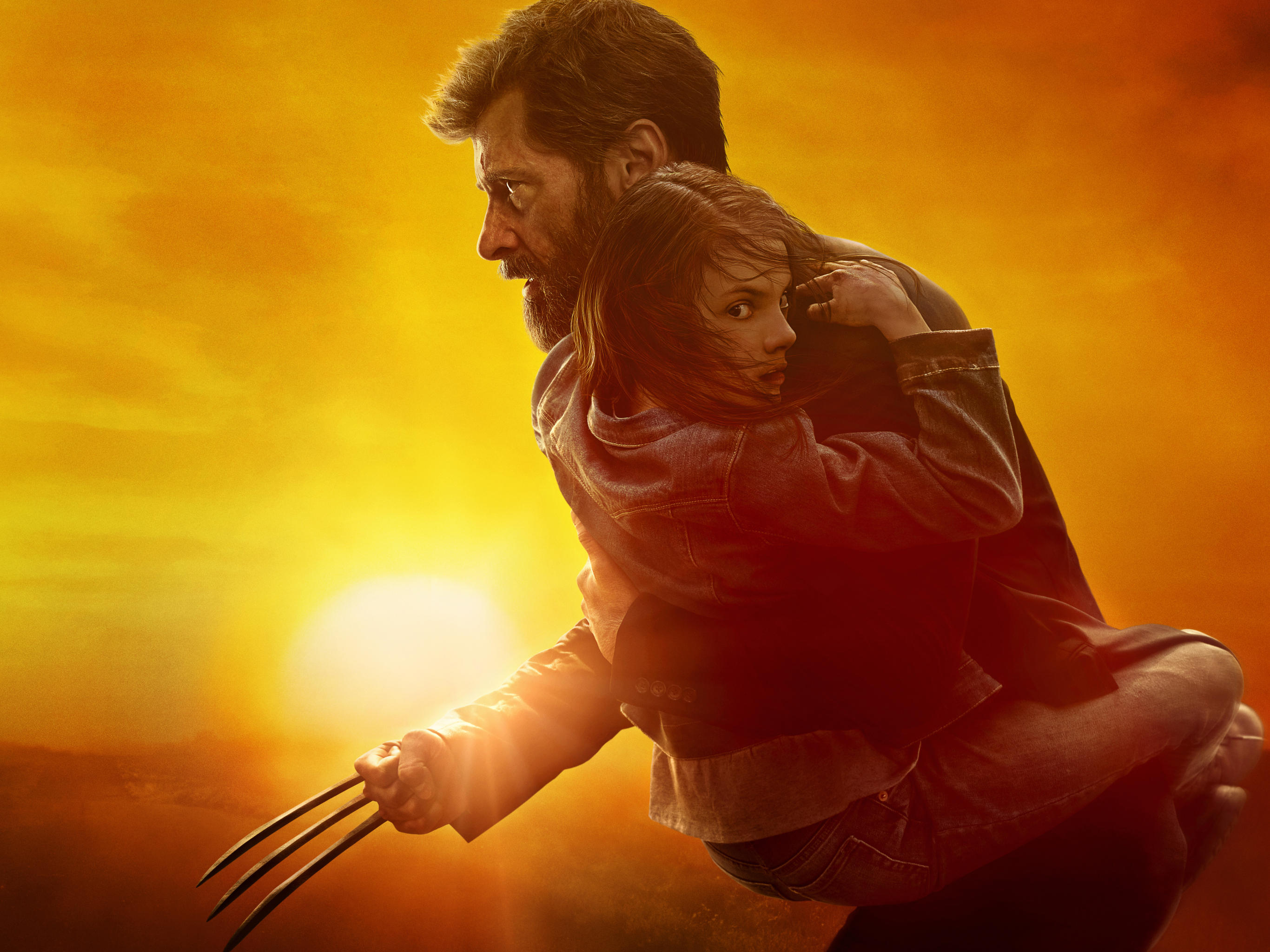 Download mobile wallpaper X Men, Hugh Jackman, Wolverine, Movie, Logan James Howlett, X 23, Laura Kinney, Logan, Dafne Keen for free.