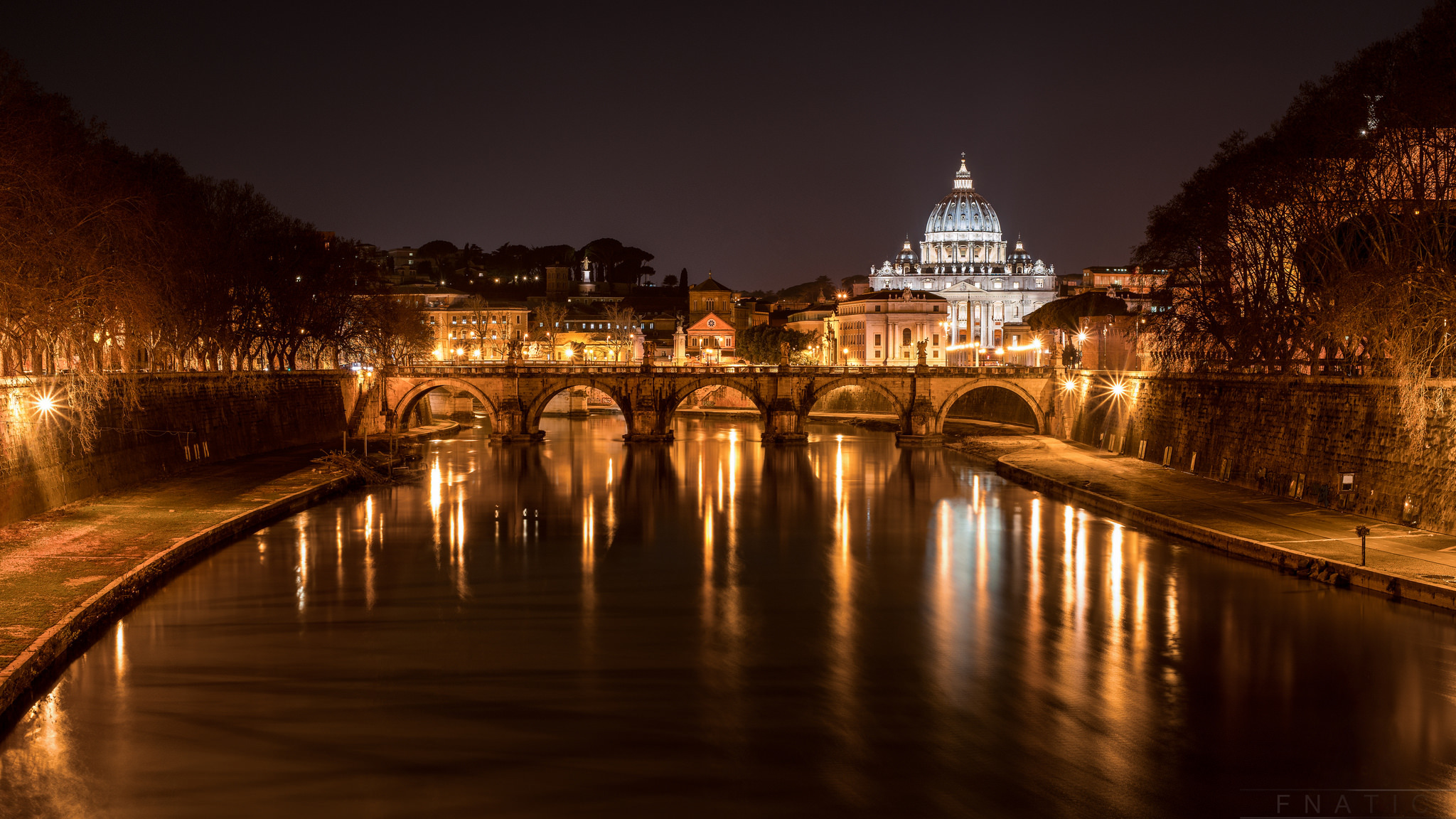 385070 baixar imagens roma, feito pelo homem, ponte, itália, luz, noite, reflecção, rio, cidades - papéis de parede e protetores de tela gratuitamente