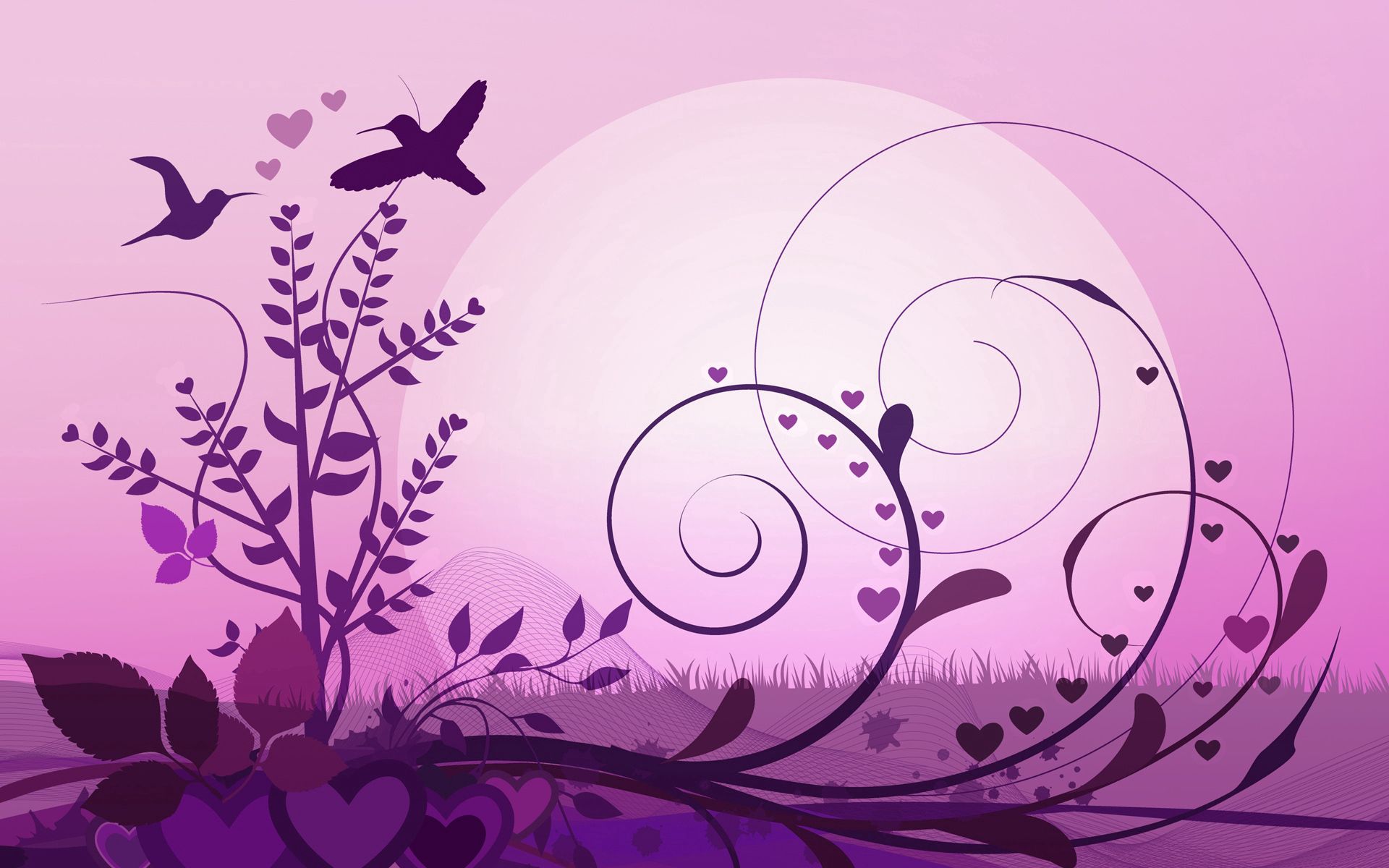 Free download wallpaper Abstract, Grass, Pink, Vector on your PC desktop