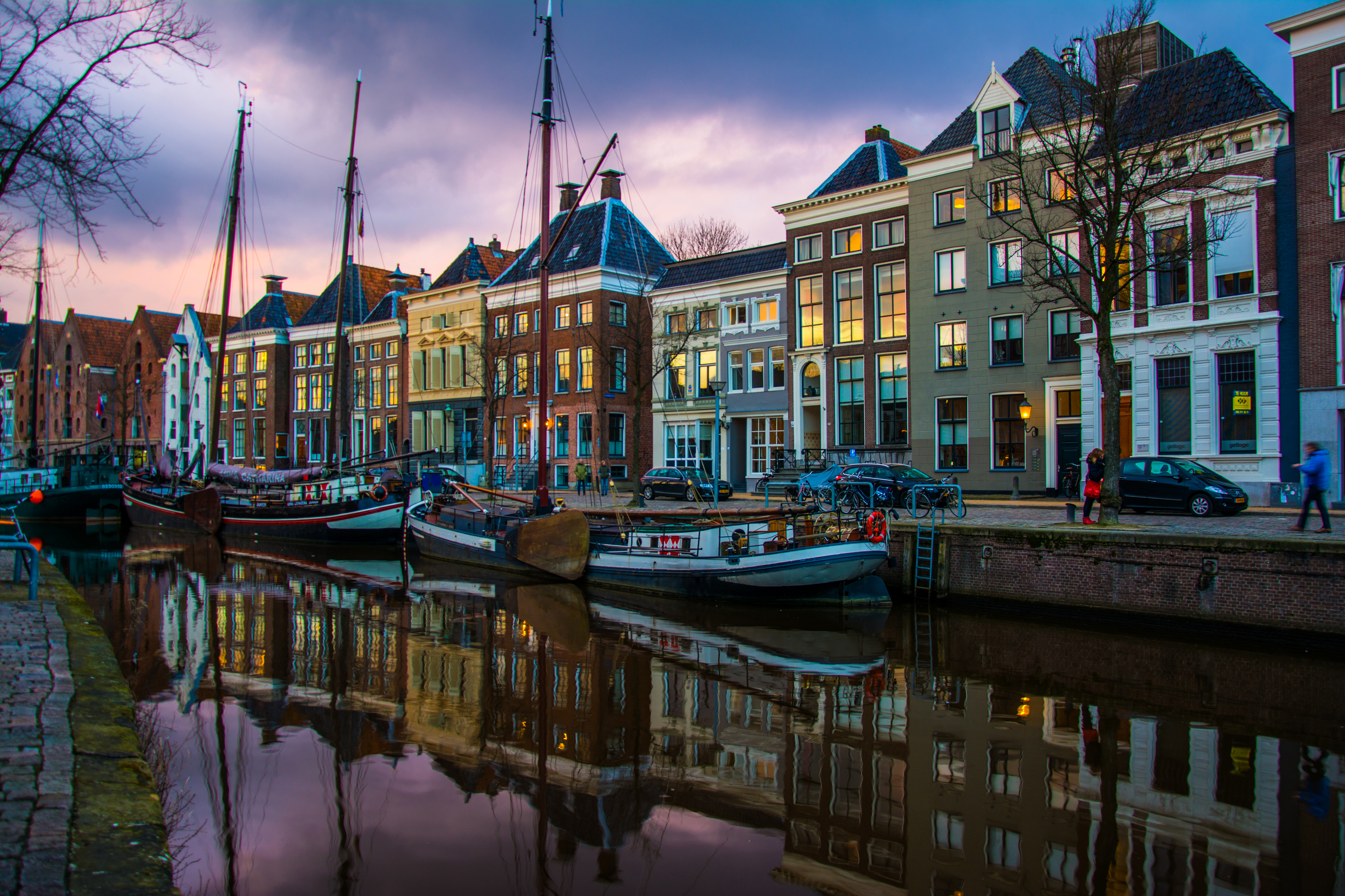 Free download wallpaper Reflection, House, Boat, Netherlands, Man Made, Canal on your PC desktop