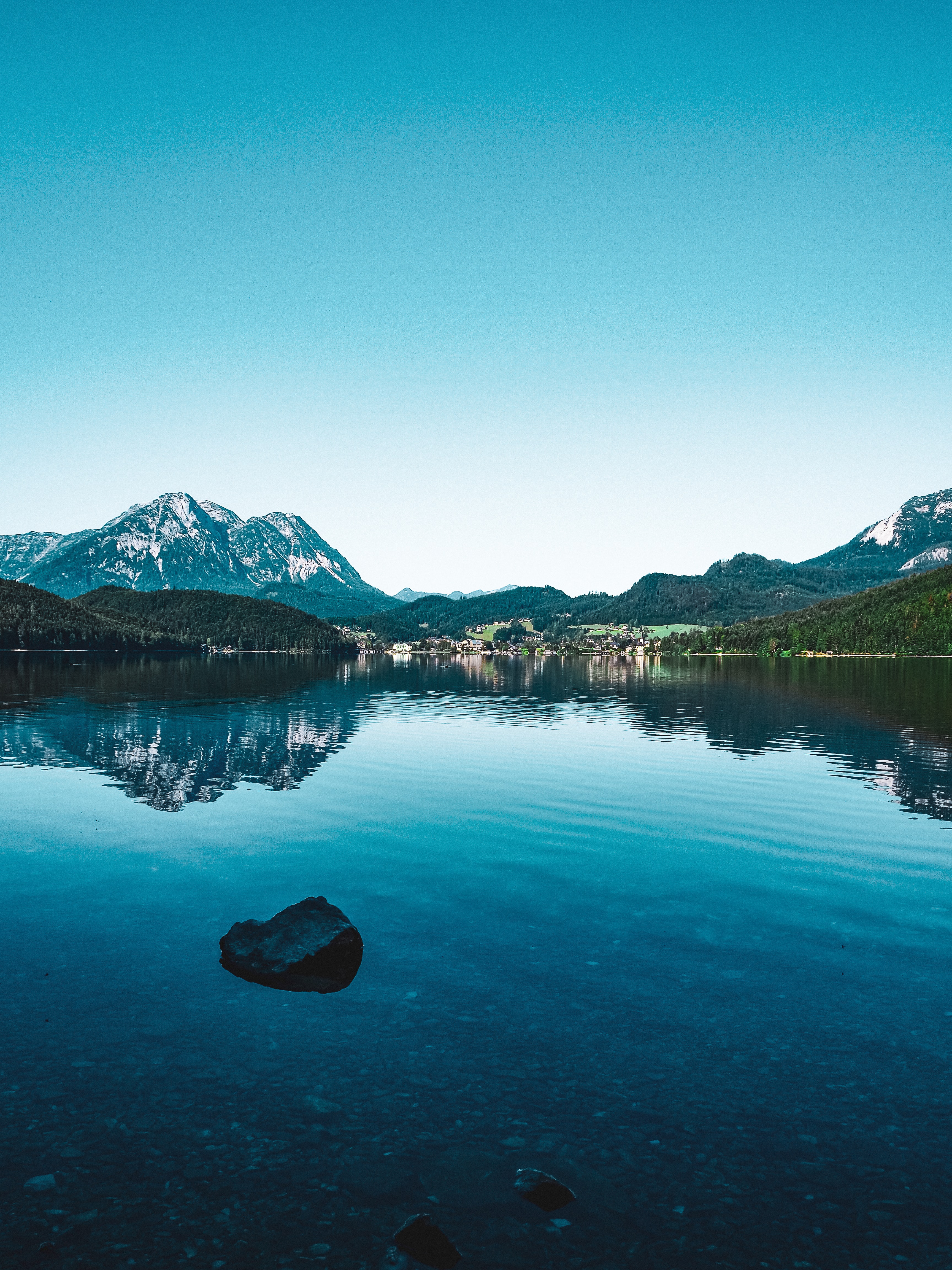 Free download wallpaper Mountains, Lake, Reflection, Nature, Stones, Landscape on your PC desktop