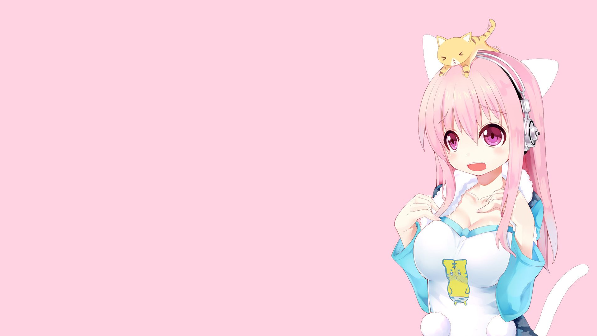 Download mobile wallpaper Anime, Pink, Pink Hair, Super Sonico, Pink Eyes for free.