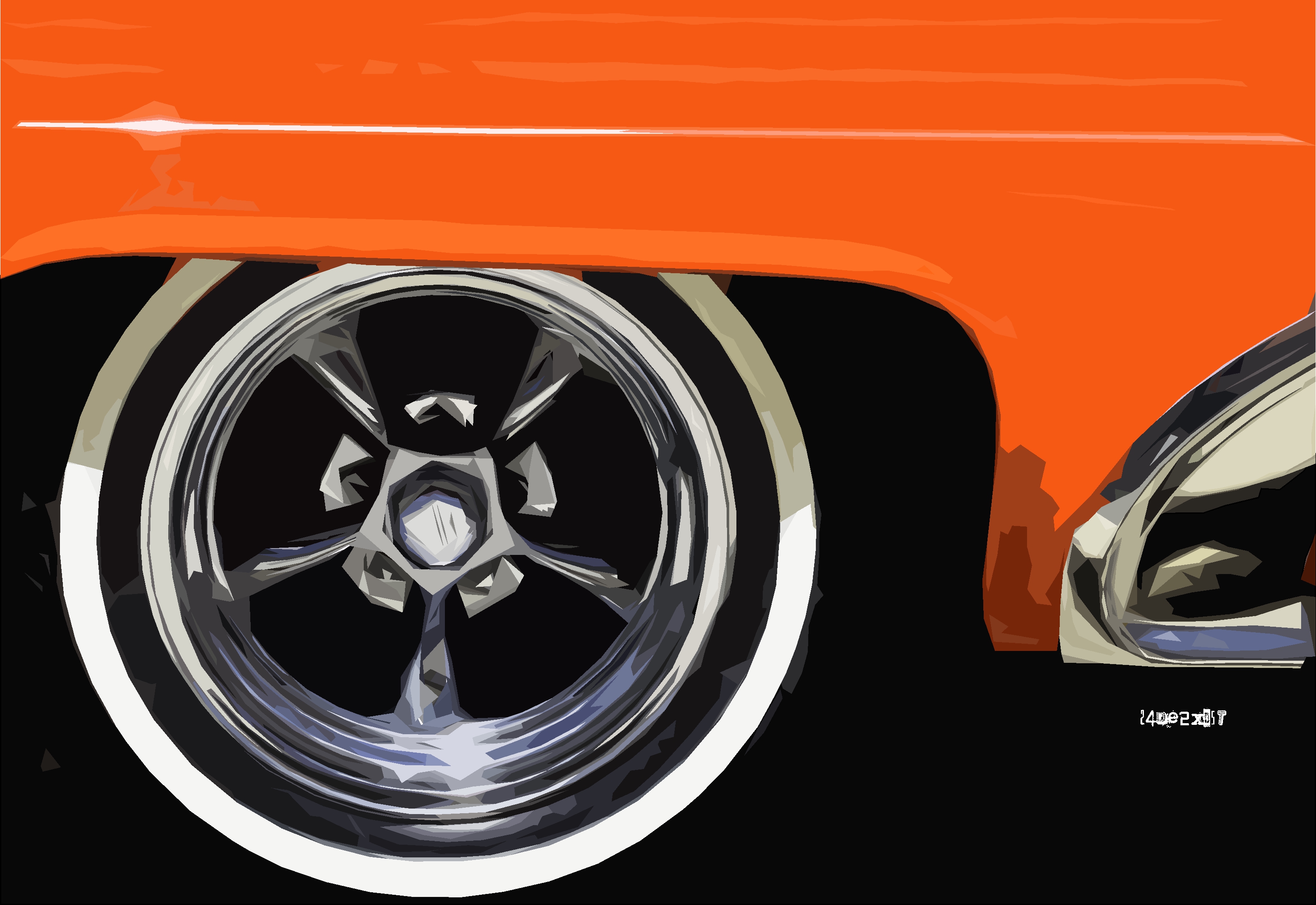 vehicles, car, orange (color), retro, wheel