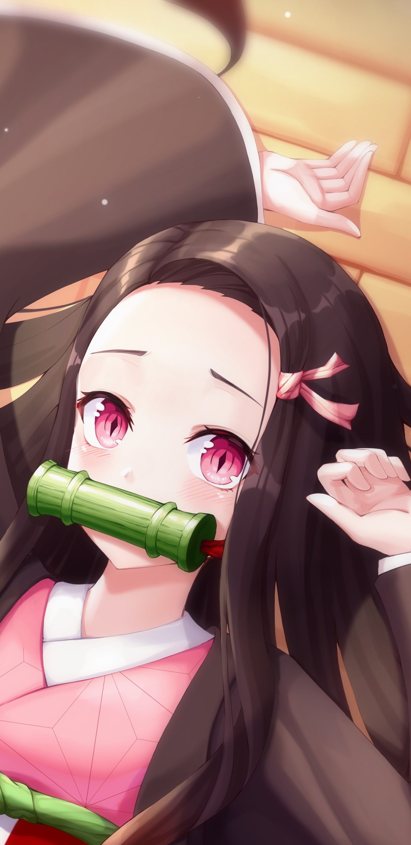 Handy-Wallpaper Animes, Nezuko Kamado, Demon Slayer kostenlos herunterladen.