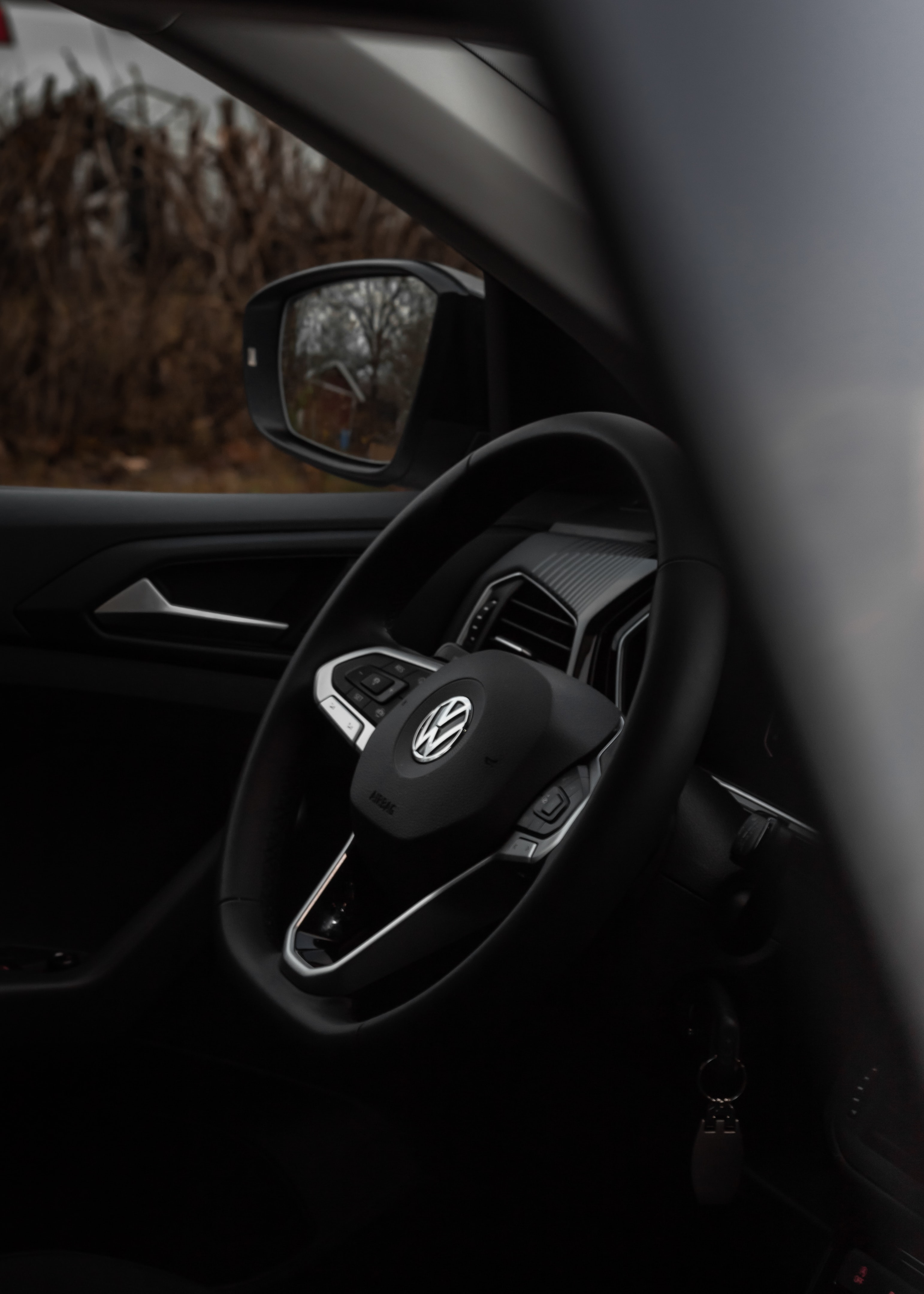 volkswagen, rudder, steering wheel, black, cars, car phone background