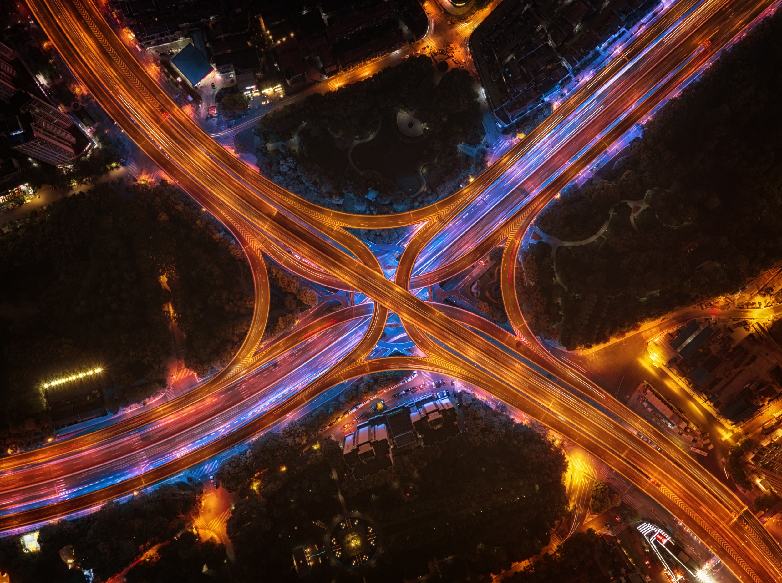 Free download wallpaper Night, Road, China, Shanghai, Highway, Aerial, Man Made on your PC desktop