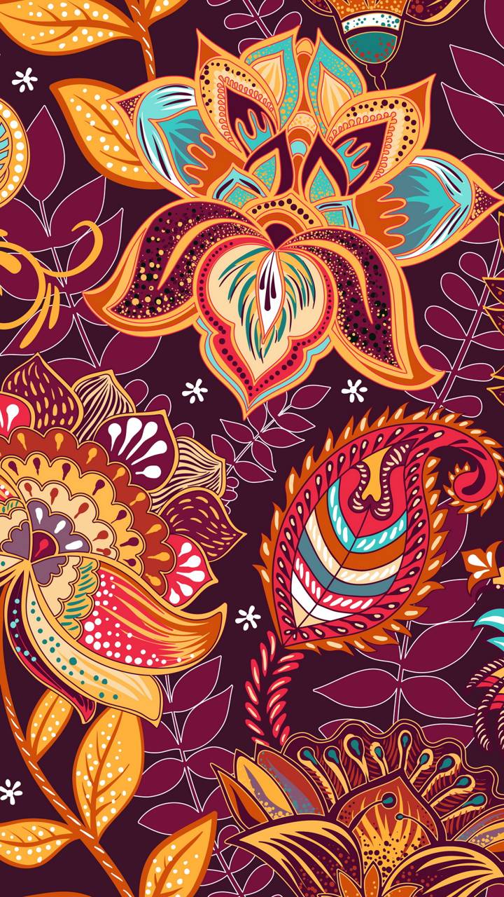 paisley, flowers, artistic, flower, colorful, design for android