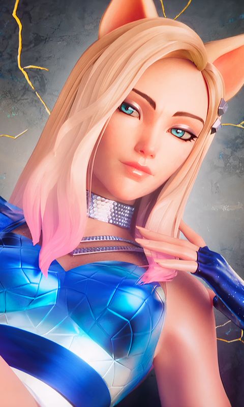 Descarga gratuita de fondo de pantalla para móvil de League Of Legends, Rubio, Ojos Azules, Videojuego, Kpop, Rubia, Orejas De Animales, Ahri (Liga De Leyendas), K/da.