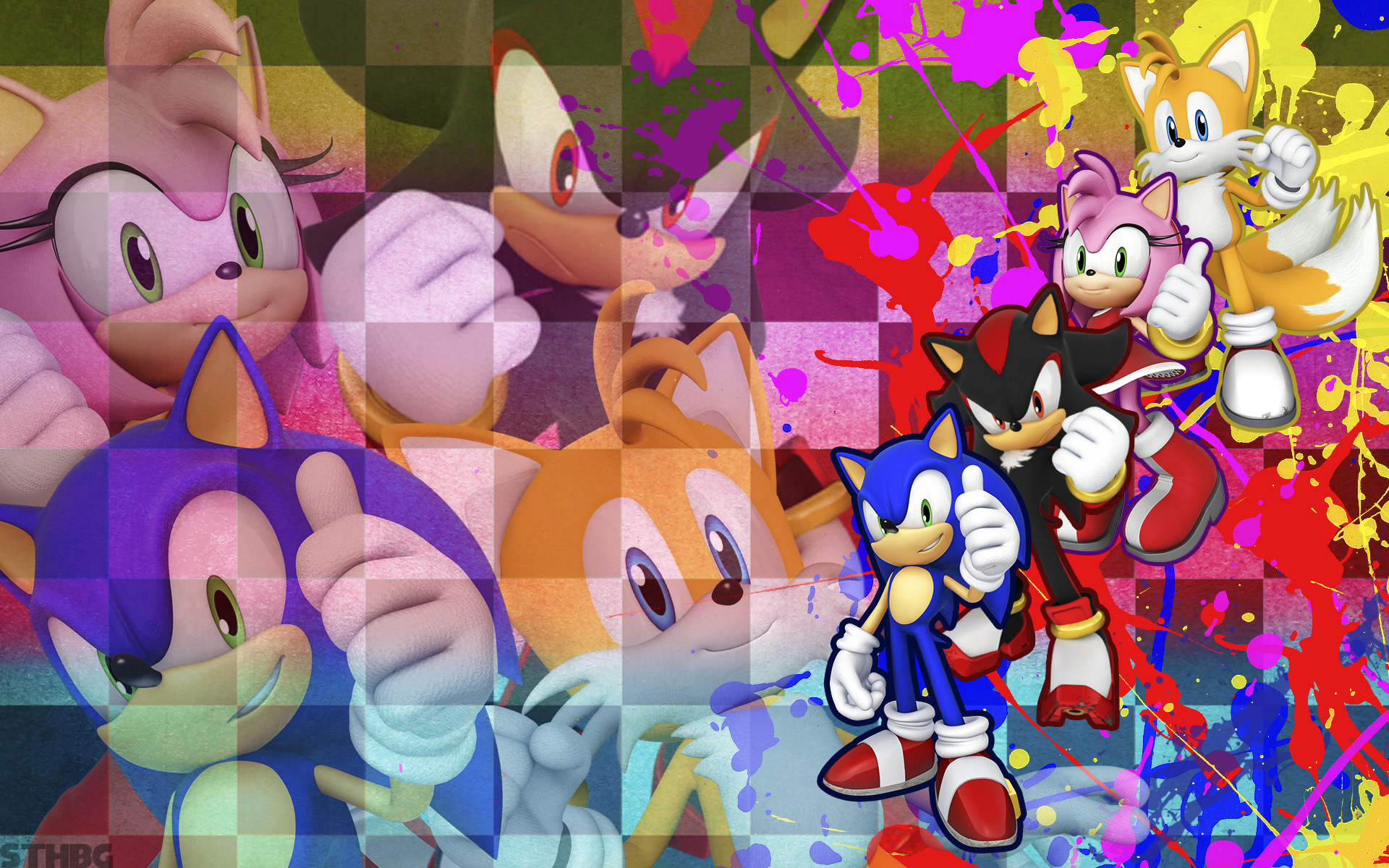 video game, sonic & sega all stars racing, amy rose, cream the rabbit, miles 'tails' prower, shadow the hedgehog, sonic the hedgehog, sonic