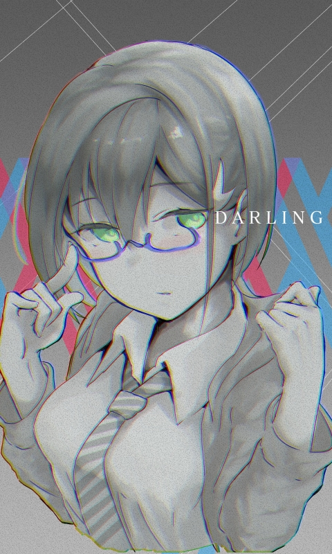 Handy-Wallpaper Brille, Hörner, Schuluniform, Animes, Kurzes Haar, Darling In The Franxx, Ichigo (Liebling Im Franxx) kostenlos herunterladen.