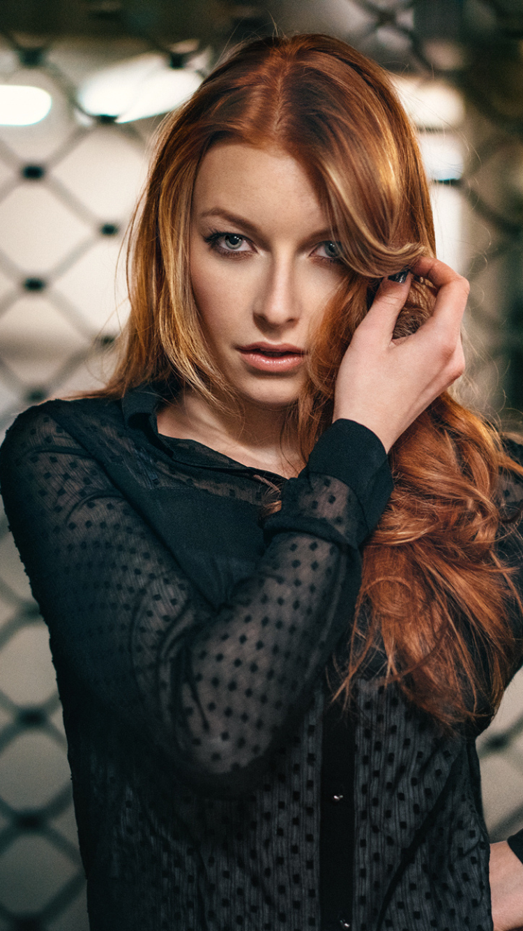 Download mobile wallpaper Redhead, Model, Women, Blue Eyes for free.