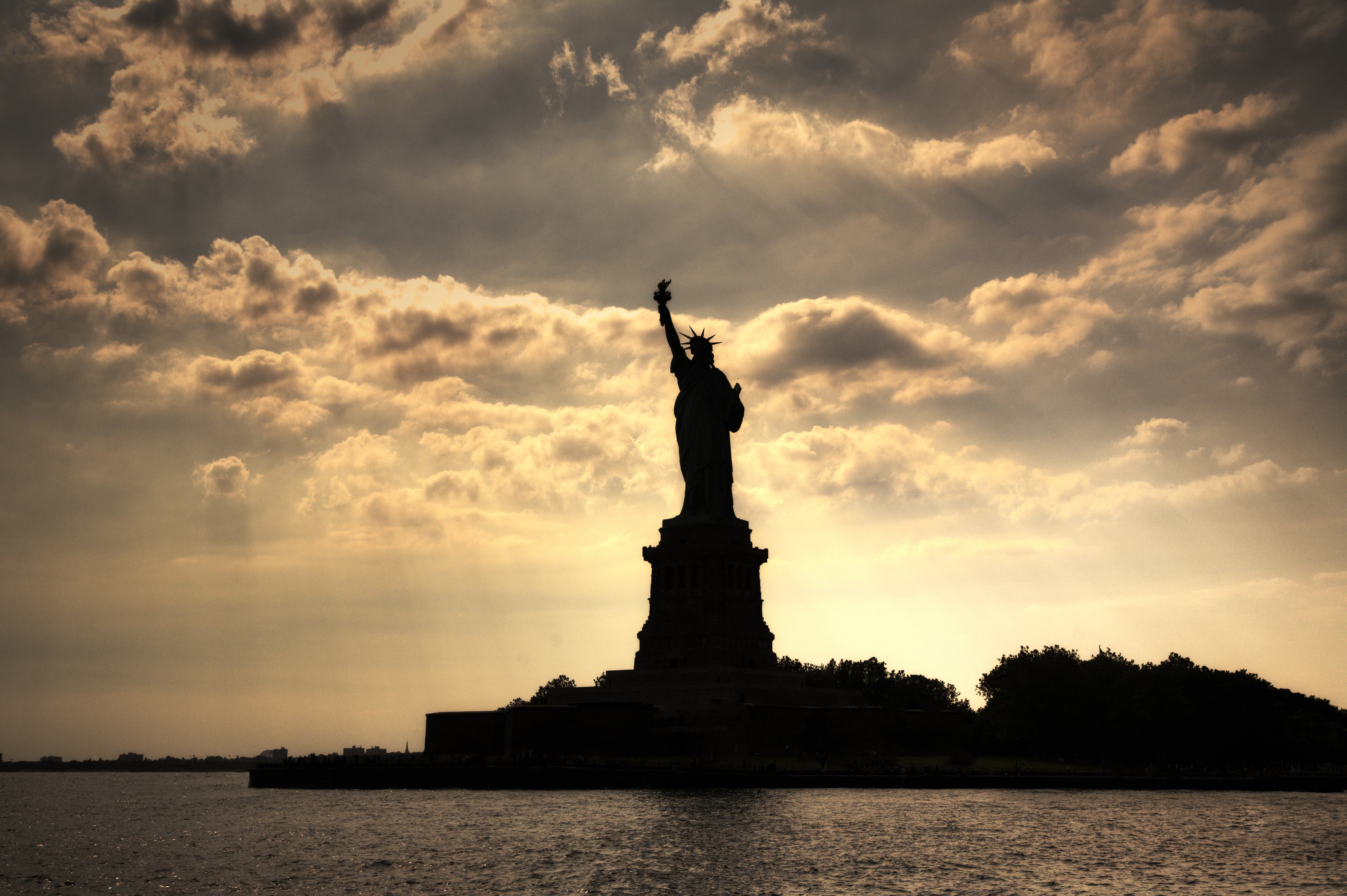 statue of liberty, cities, city, statue, new york
