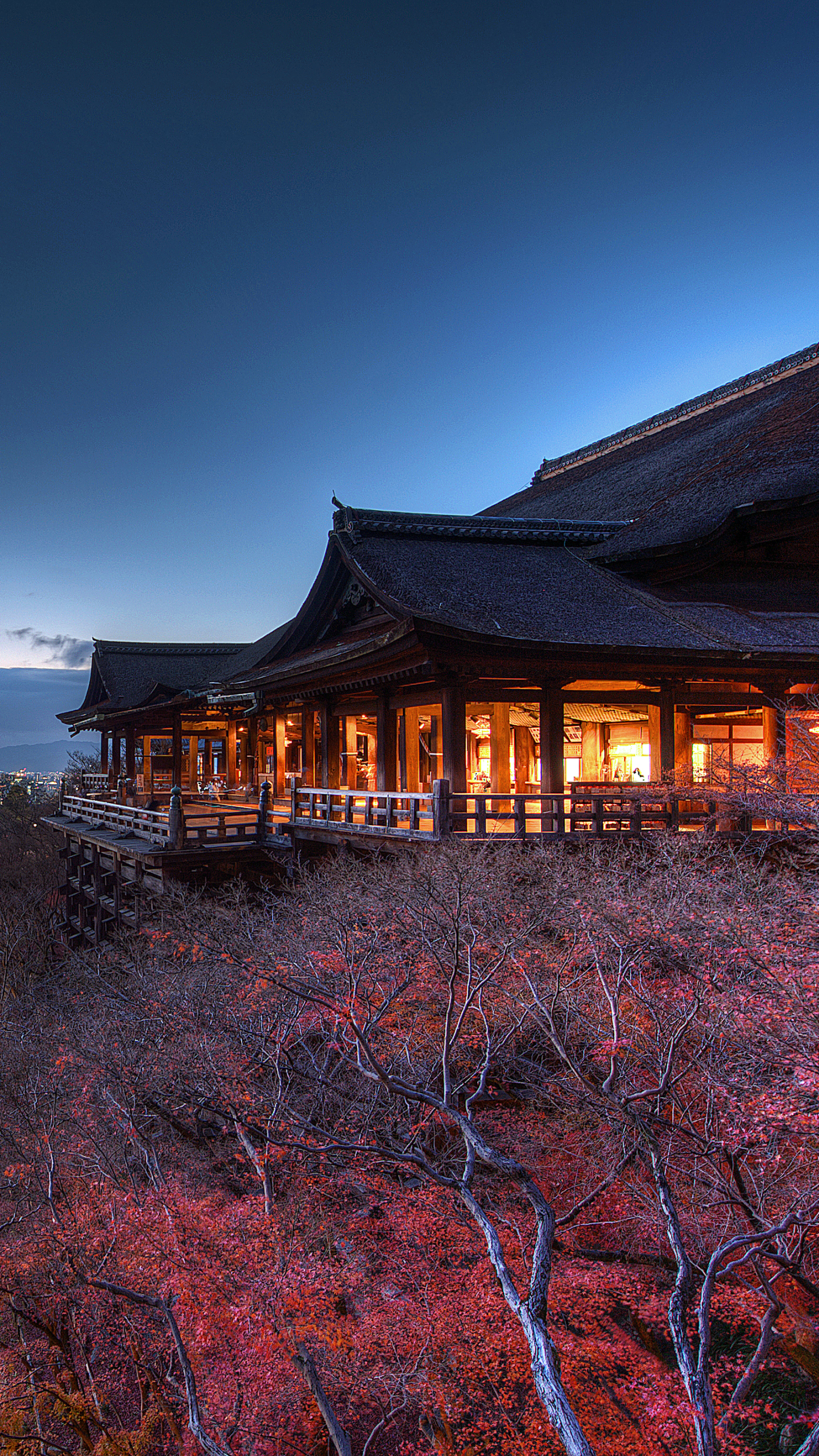 無料モバイル壁紙日本, 寺院, 夜, 京都, 宗教的, 清水寺をダウンロードします。