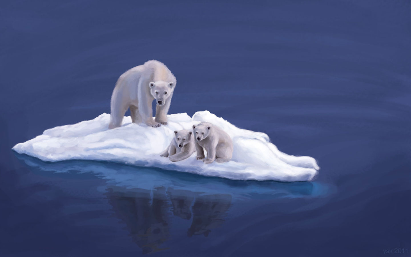 Full HD Wallpaper animal, artistic, polar bear