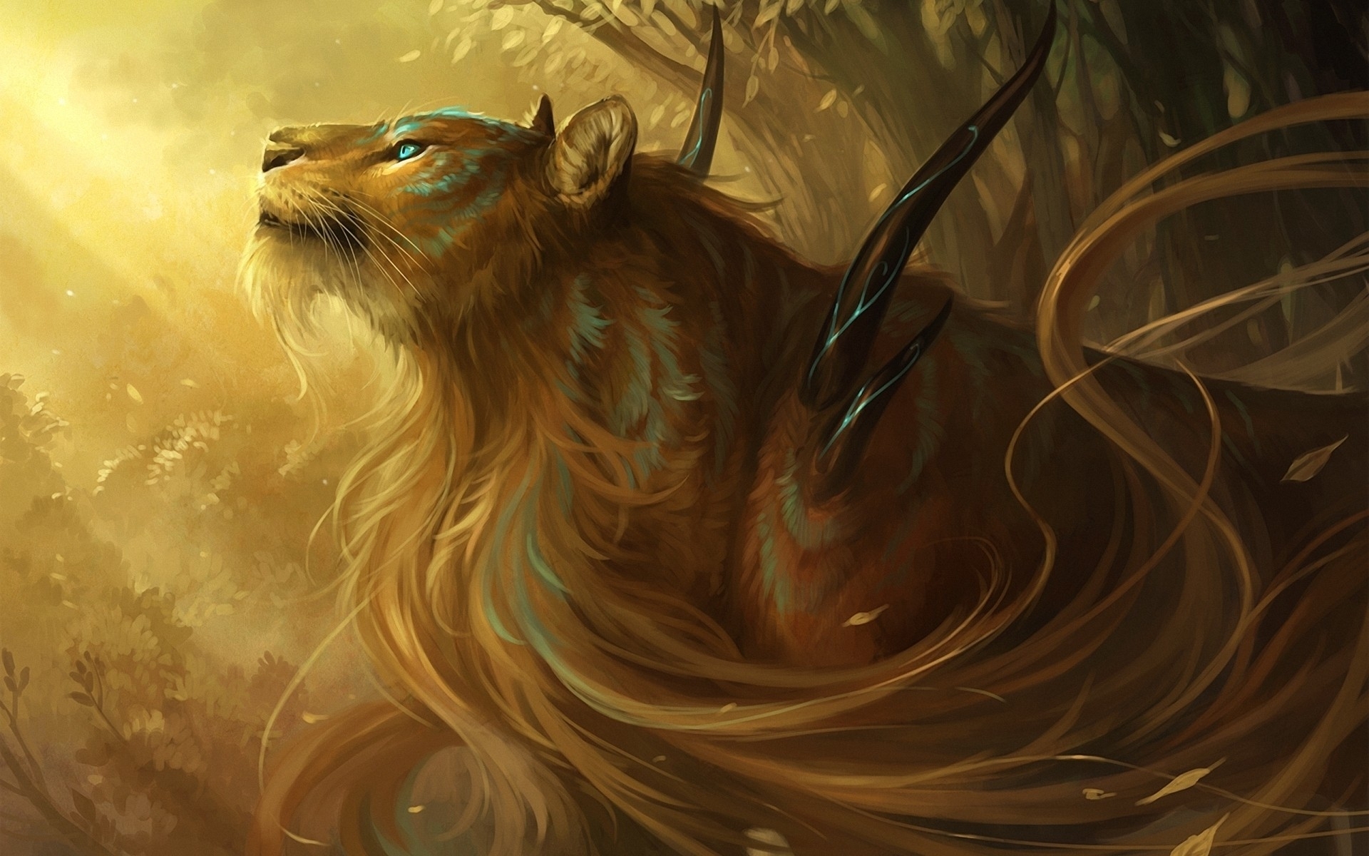 Free download wallpaper Animals, Lions, Fantasy on your PC desktop