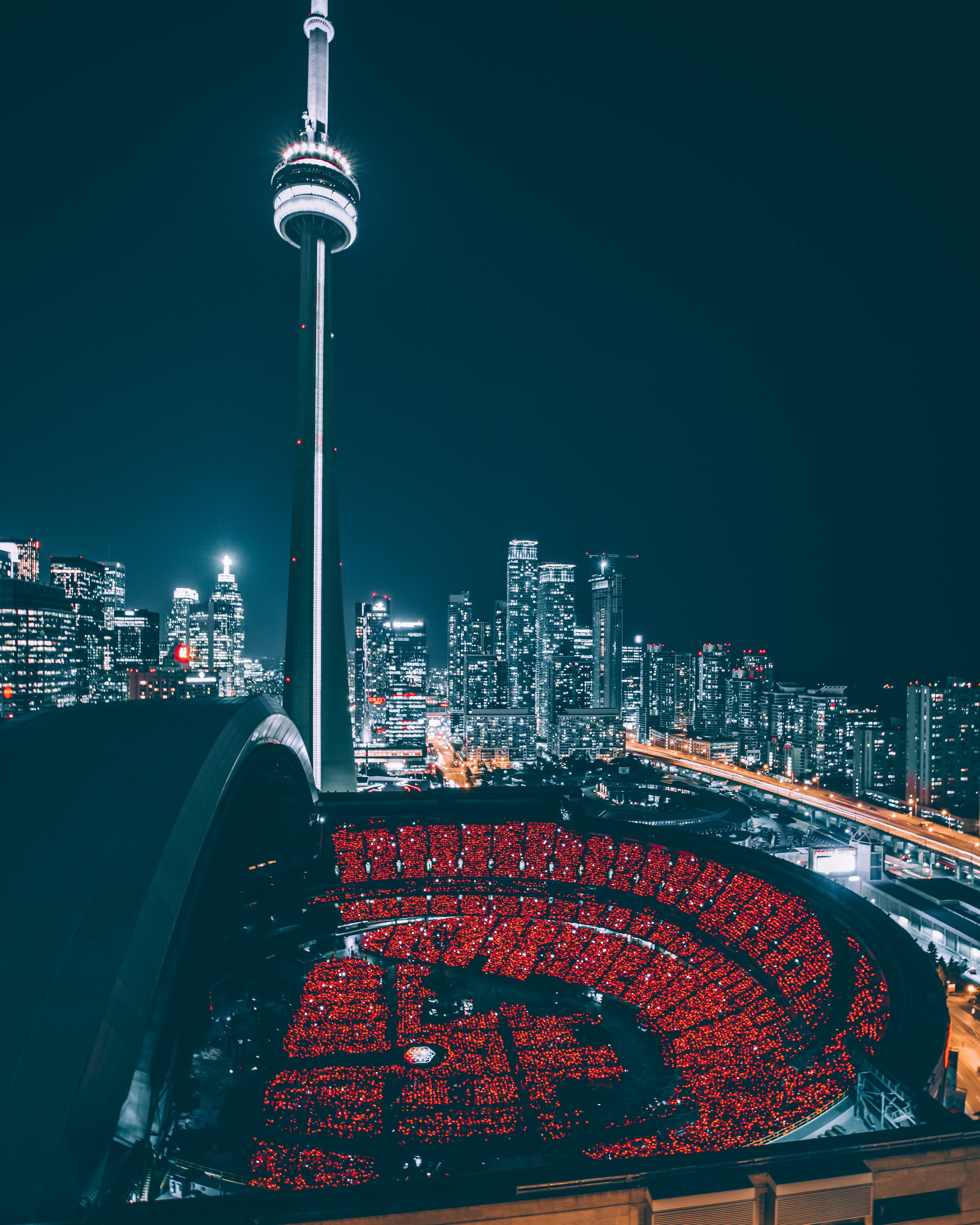 Descarga gratuita de fondo de pantalla para móvil de Canadá, Vista Desde Arriba, Ciudad Nocturna, Rascacielos, Ciudad De Noche, Toronto, Ciudades.