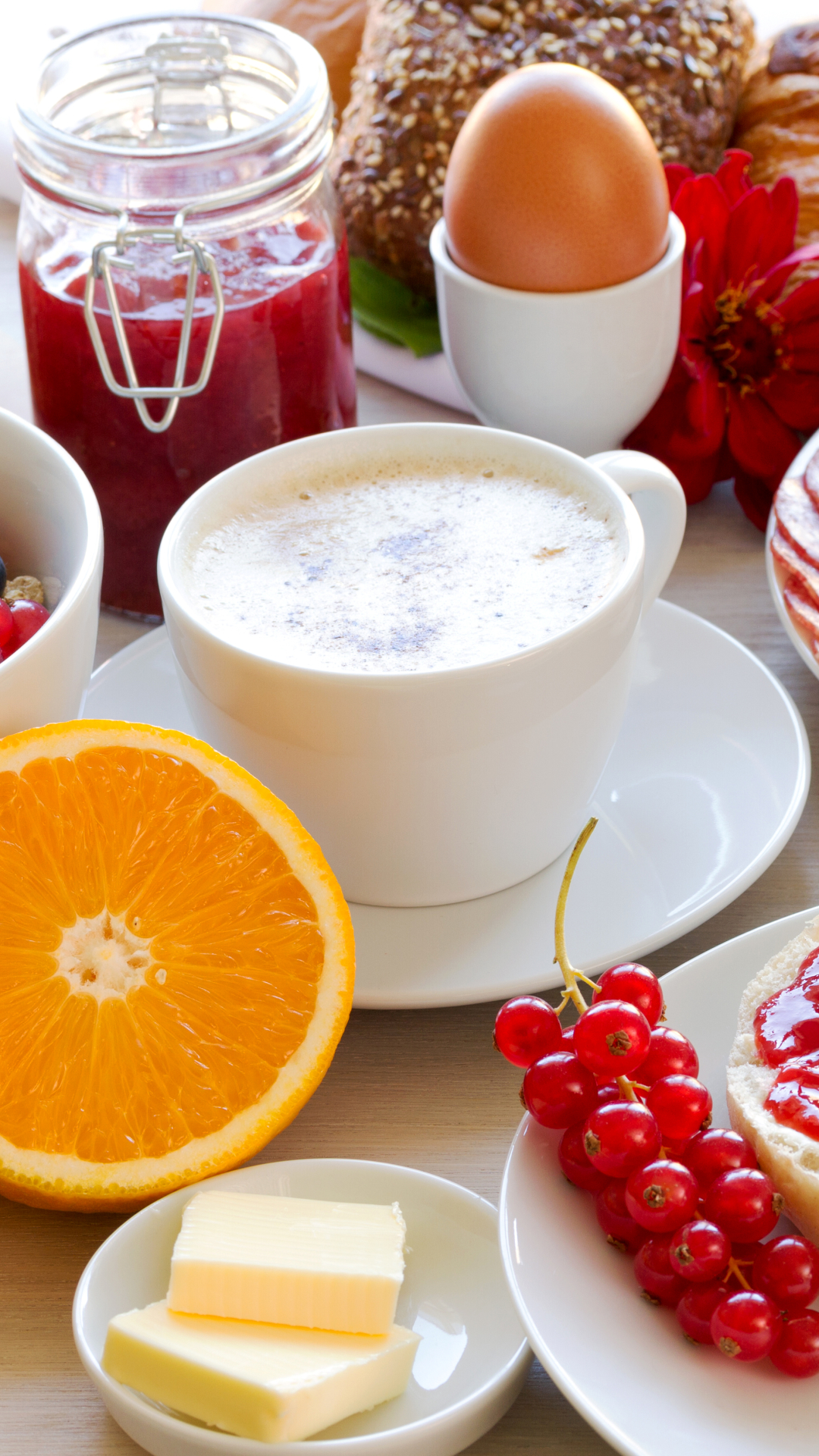 Download mobile wallpaper Food, Coffee, Berry, Breakfast, Juice for free.