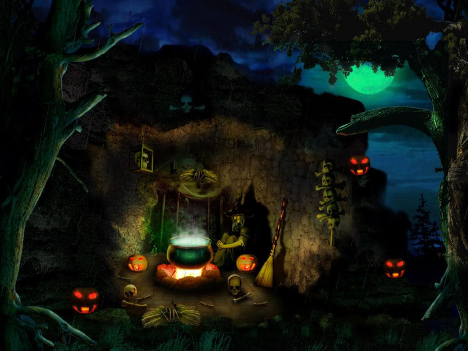Laden Sie das Feiertage, Halloween, Kürbis, Gruselig, Gespenstisch, Hexe-Bild kostenlos auf Ihren PC-Desktop herunter