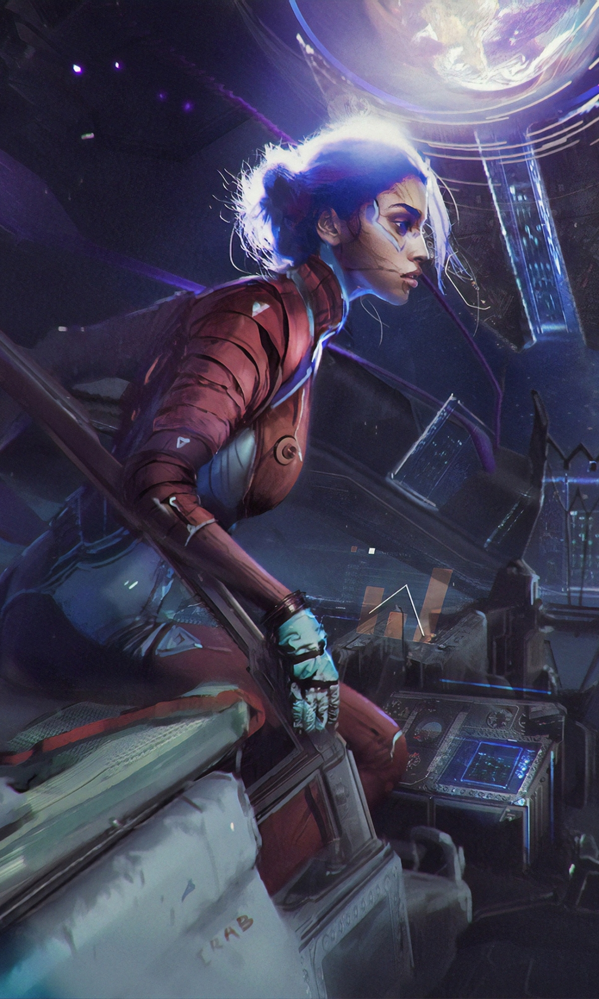 sci fi, women, futuristic, pilot Phone Background