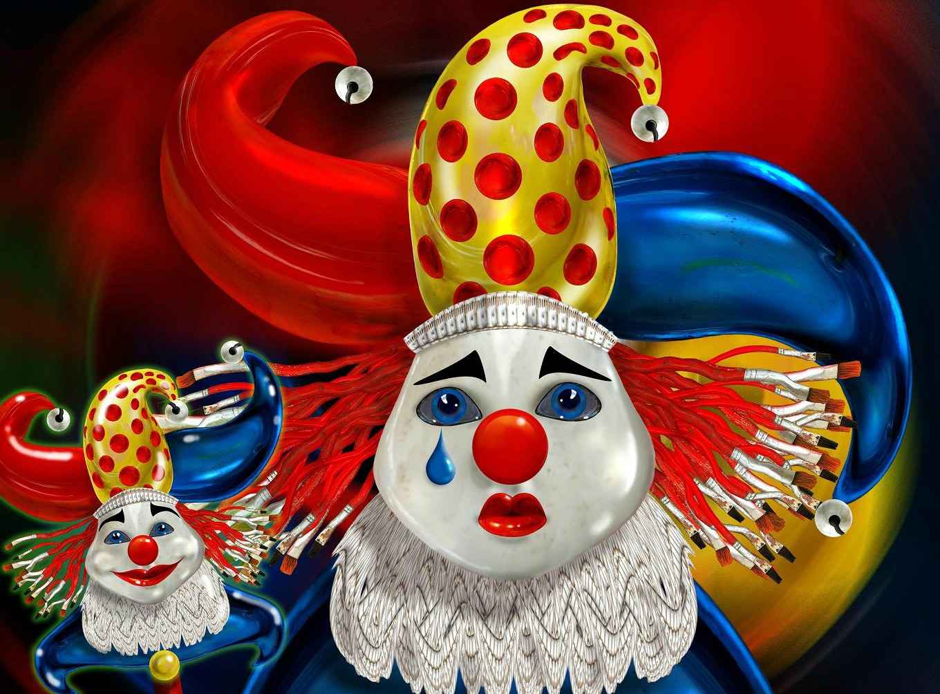 Handy-Wallpaper Clown, Künstlerisch kostenlos herunterladen.
