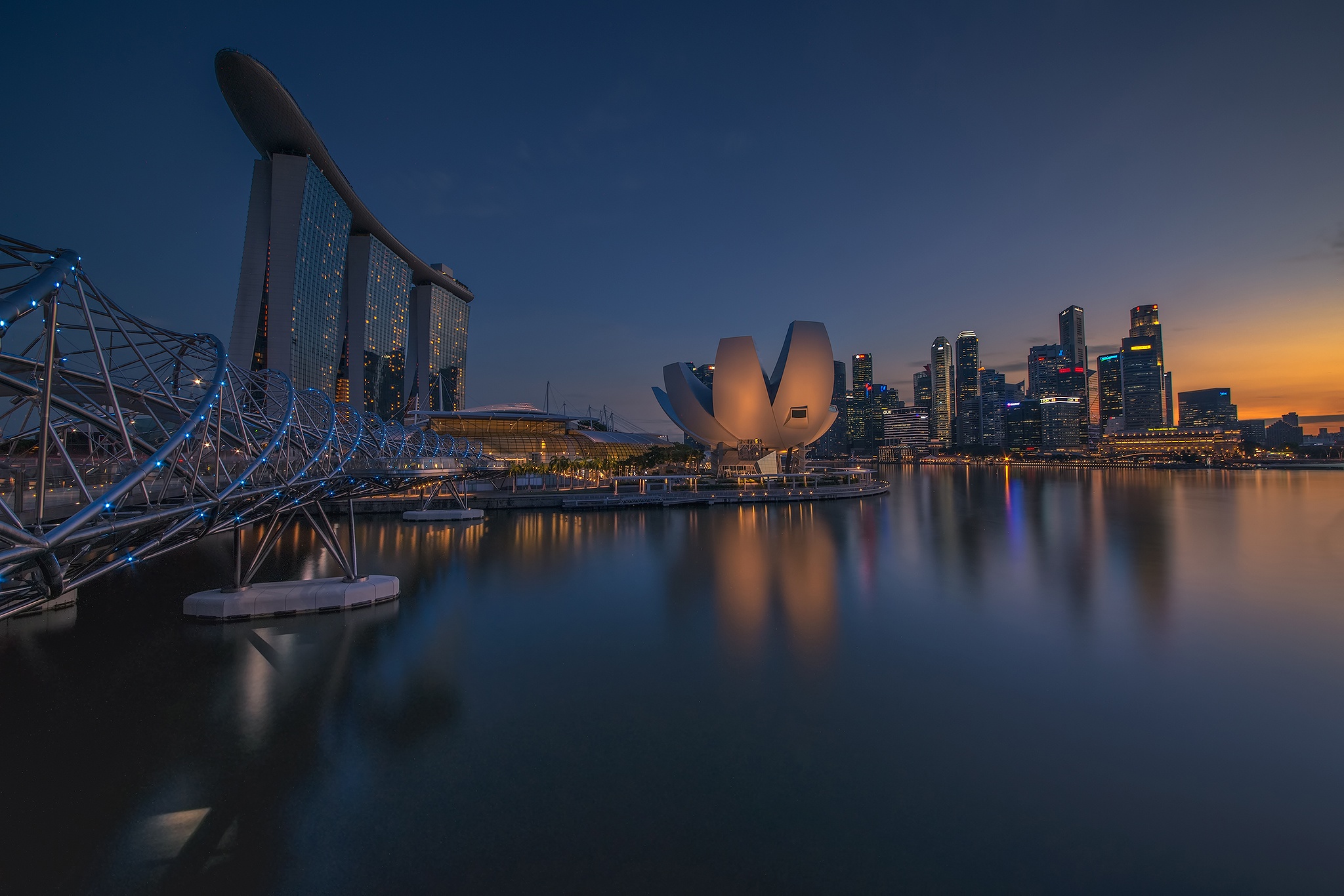 Laden Sie das Gebäude, Singapur, Hotel, Museum, Menschengemacht, Marina Bay Sands-Bild kostenlos auf Ihren PC-Desktop herunter