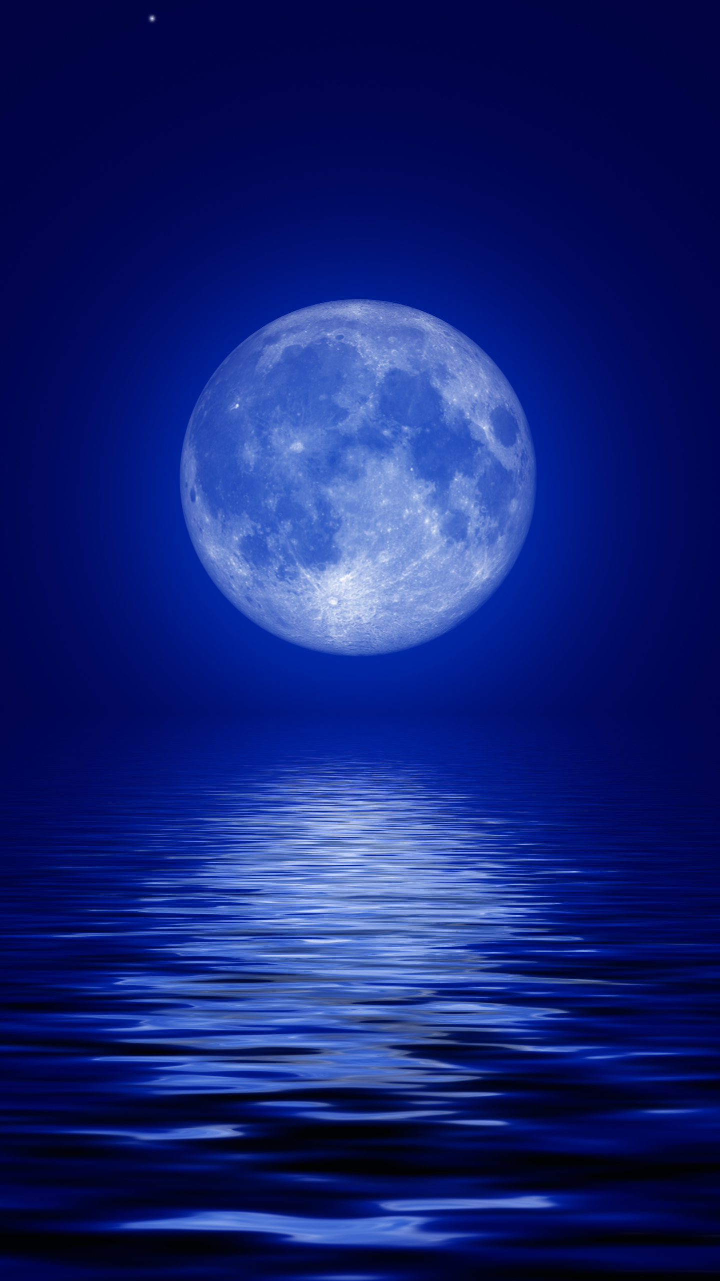 Download mobile wallpaper Stars, Moon, Reflection, Ocean, Artistic for free.