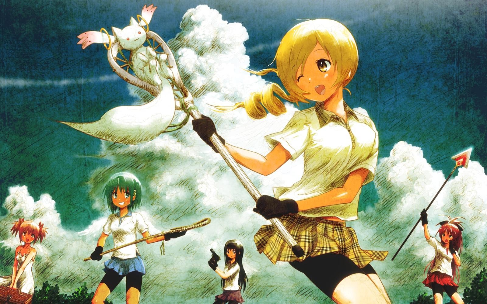 Download mobile wallpaper Anime, Summer, Kyōko Sakura, Puella Magi Madoka Magica, Homura Akemi, Madoka Kaname, Mami Tomoe, Sayaka Miki, Kyuubey (Puella Magi Madoka Magica) for free.