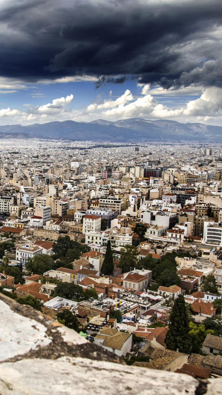 Téléchargez des papiers peints mobile Villes, Ville, Grèce, Construction Humaine gratuitement.