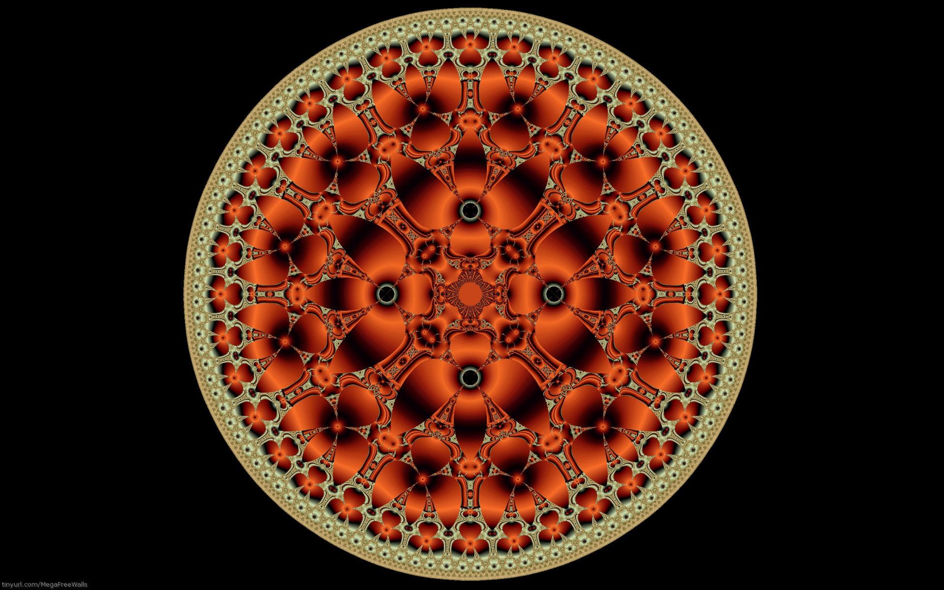 Download mobile wallpaper Abstract, Fractal, Circle, Orange (Color) for free.