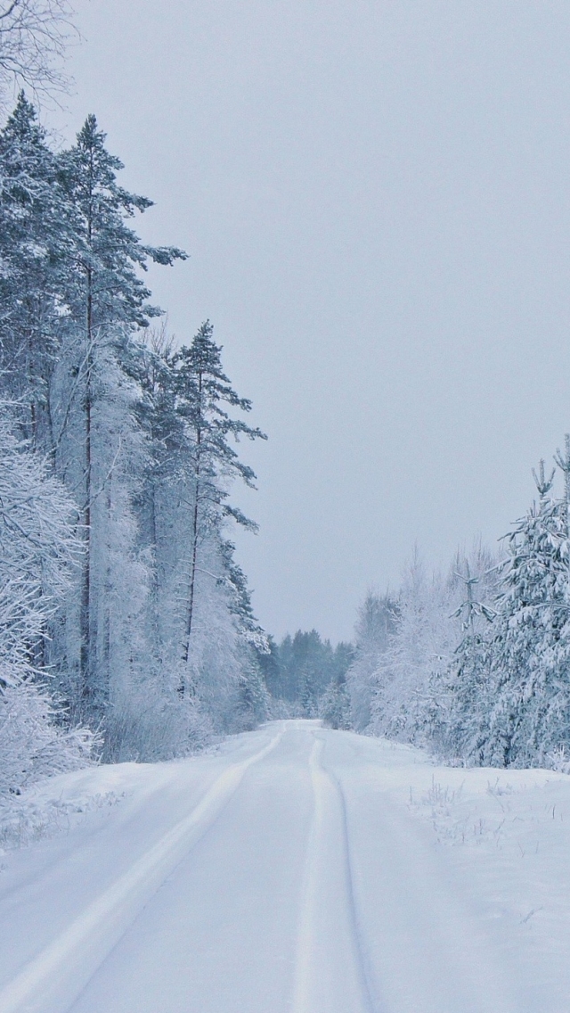 Descarga gratuita de fondo de pantalla para móvil de Invierno, Nieve, Carretera, Tierra/naturaleza, La Carretera.