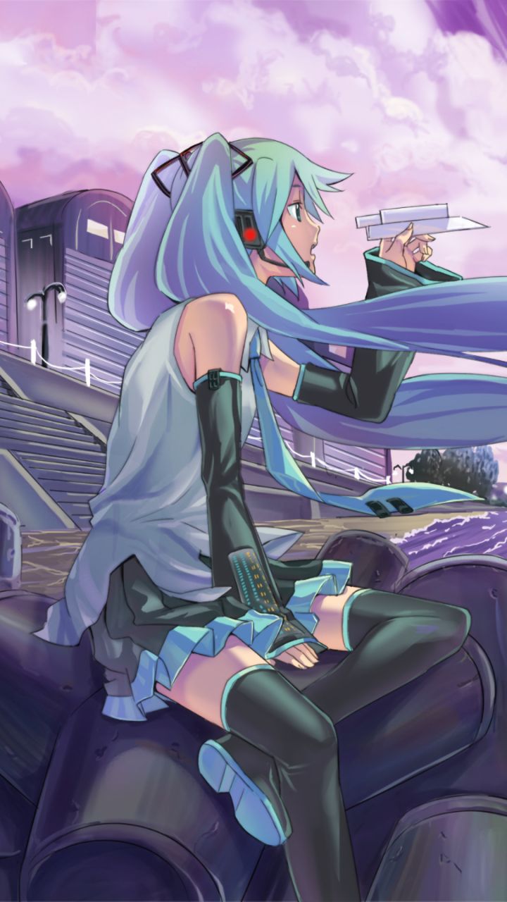 Download mobile wallpaper Anime, Headphones, Vocaloid, Hatsune Miku for free.